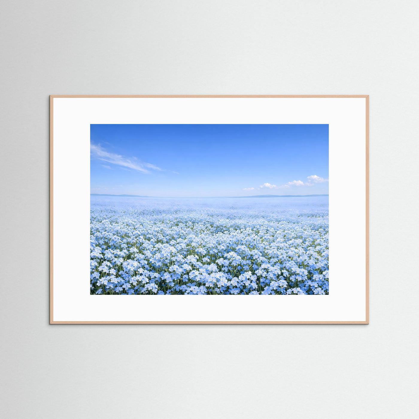 Endloses Vergissmeinnicht Blumenfeld | Blaues Blütenmeer Natur Poster Querformat