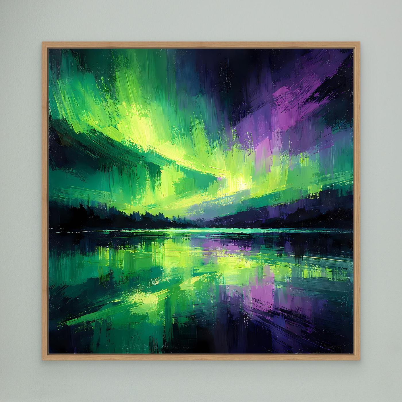 Leinwand Magisches Polarlicht | Abstraktes Nordlicht Natur Wandbild