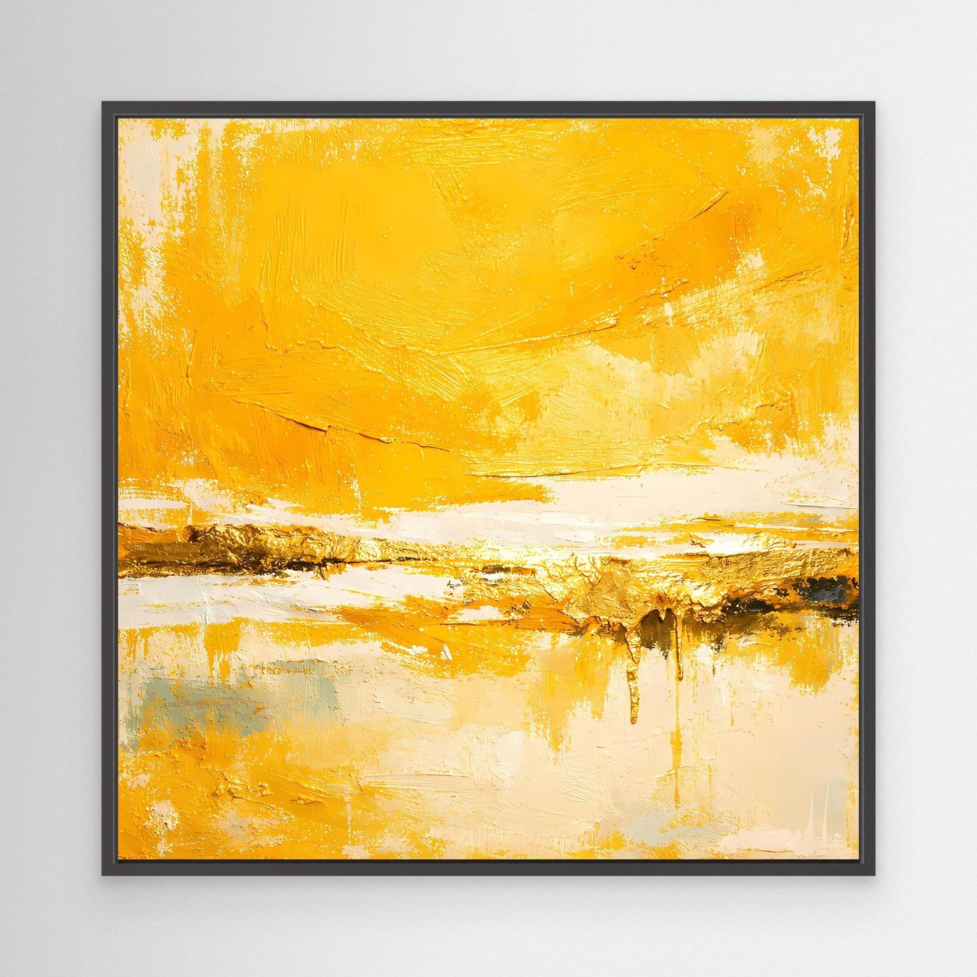 Leinwand Abstraktes Gemälde in Sonnengelb und Gold | Modernes Abstraktes Wandbild