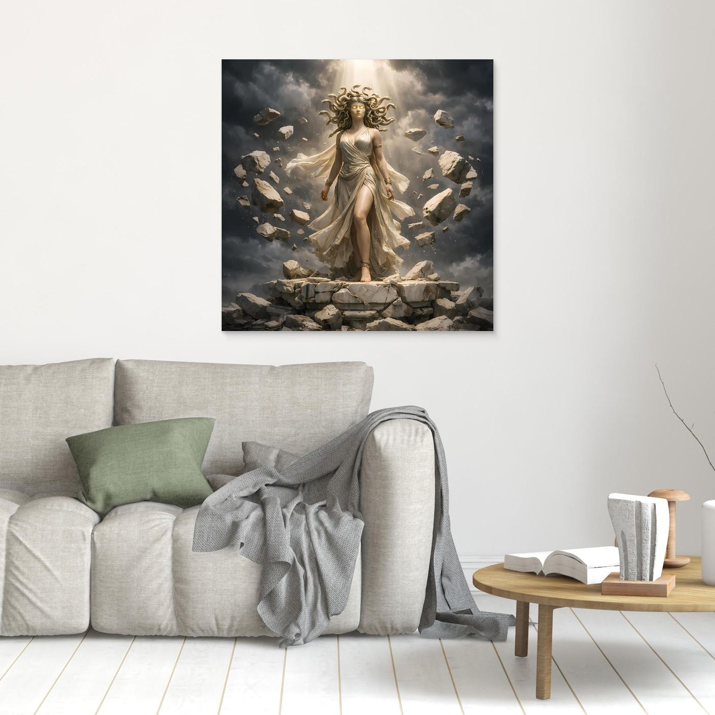 Premium Leinwand Medusa Gorgone Mythologie | Modernes Kunst Poster Fantasy Wandbild antik