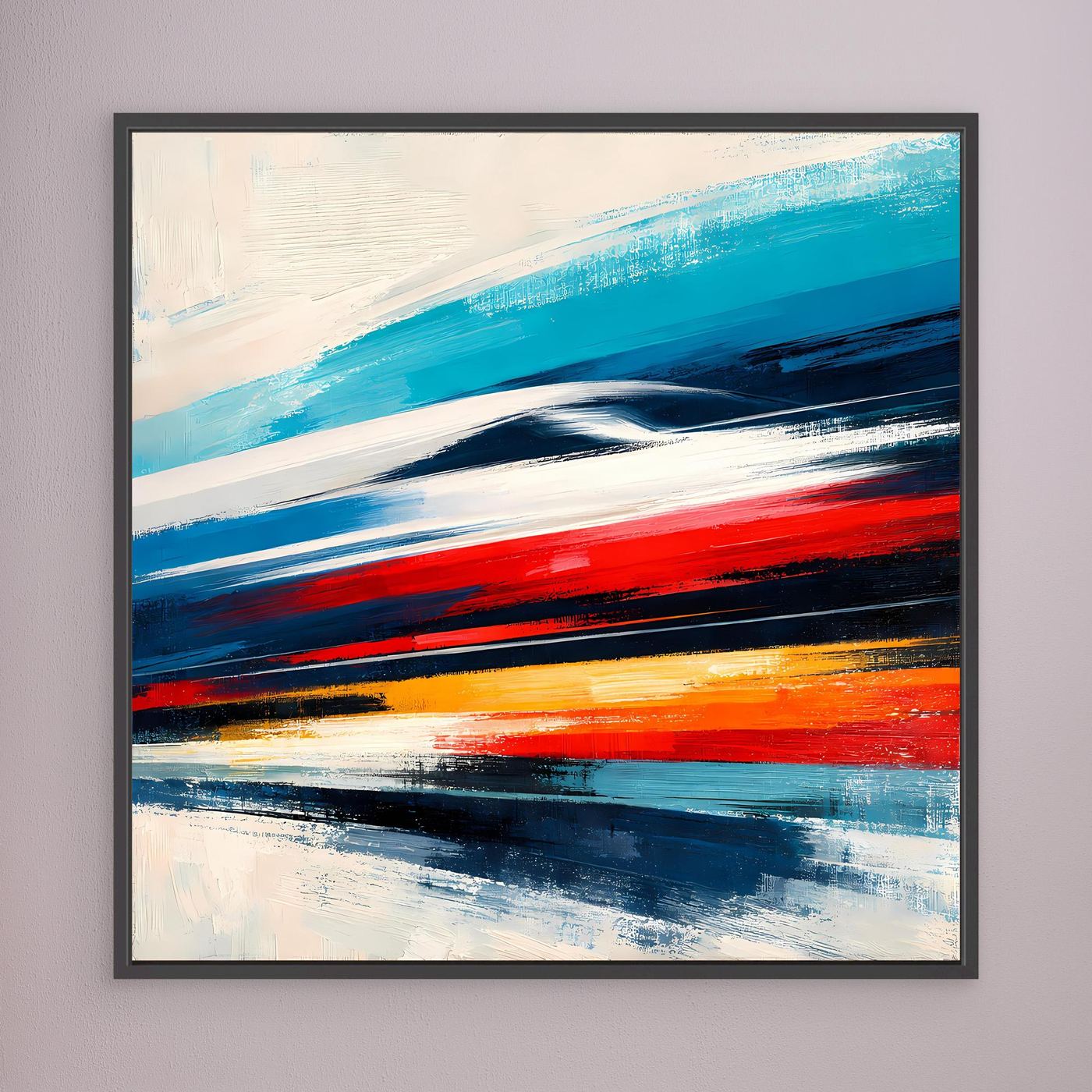 Leinwand Dynamischer Hochgeschwindigkeitszug | Abstraktes Wandbild auf echter Leinwand