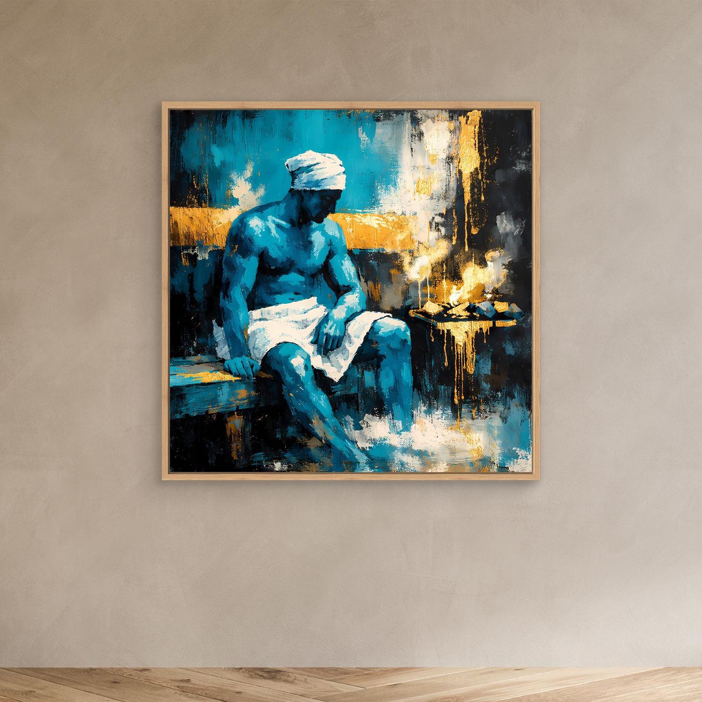 Leinwand Entspannung in der Sauna | Modernes Abstraktes Wellness Wandbild