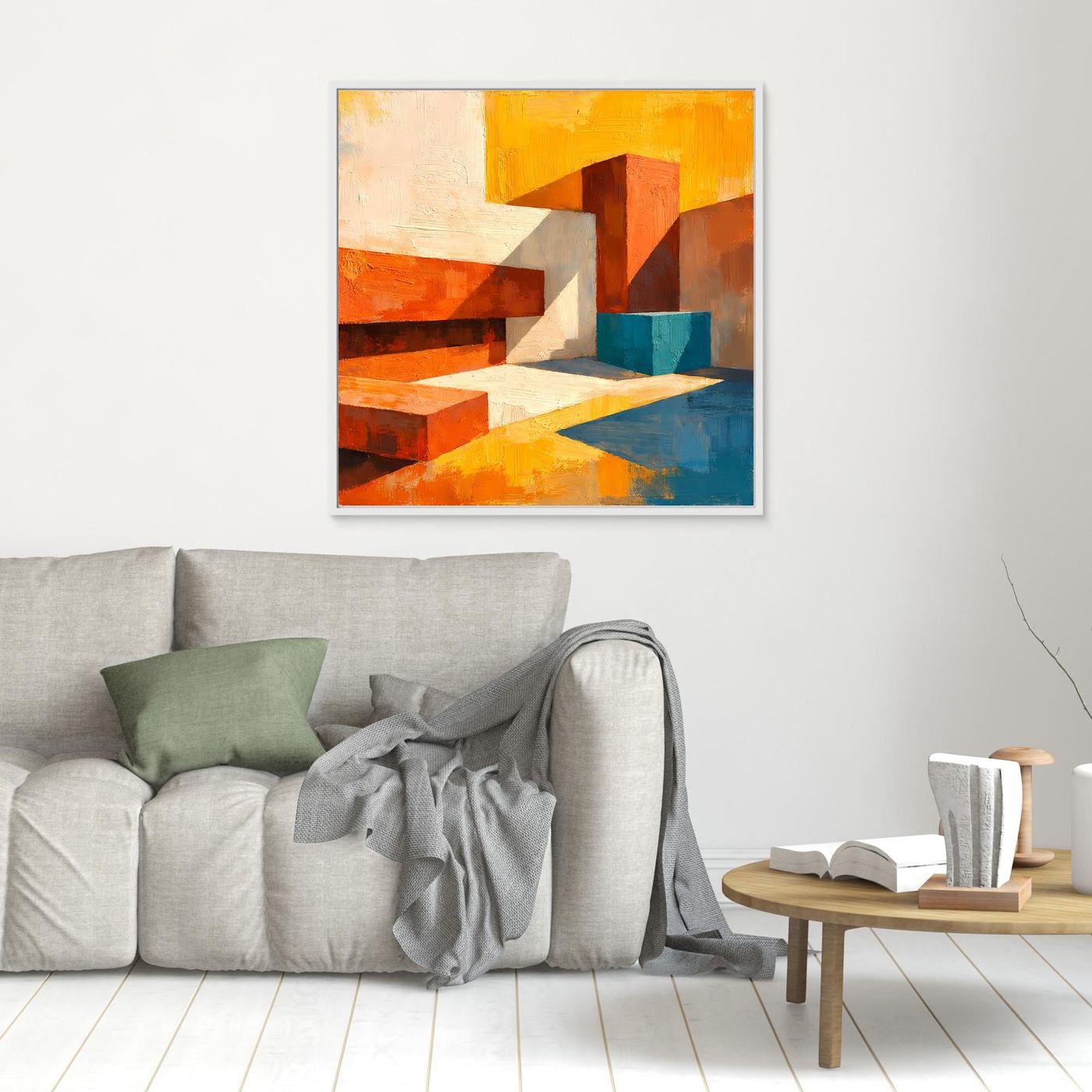 Leinwand Abstrakte Geometrische Formen im Licht | Modernes Architektur Wandbild