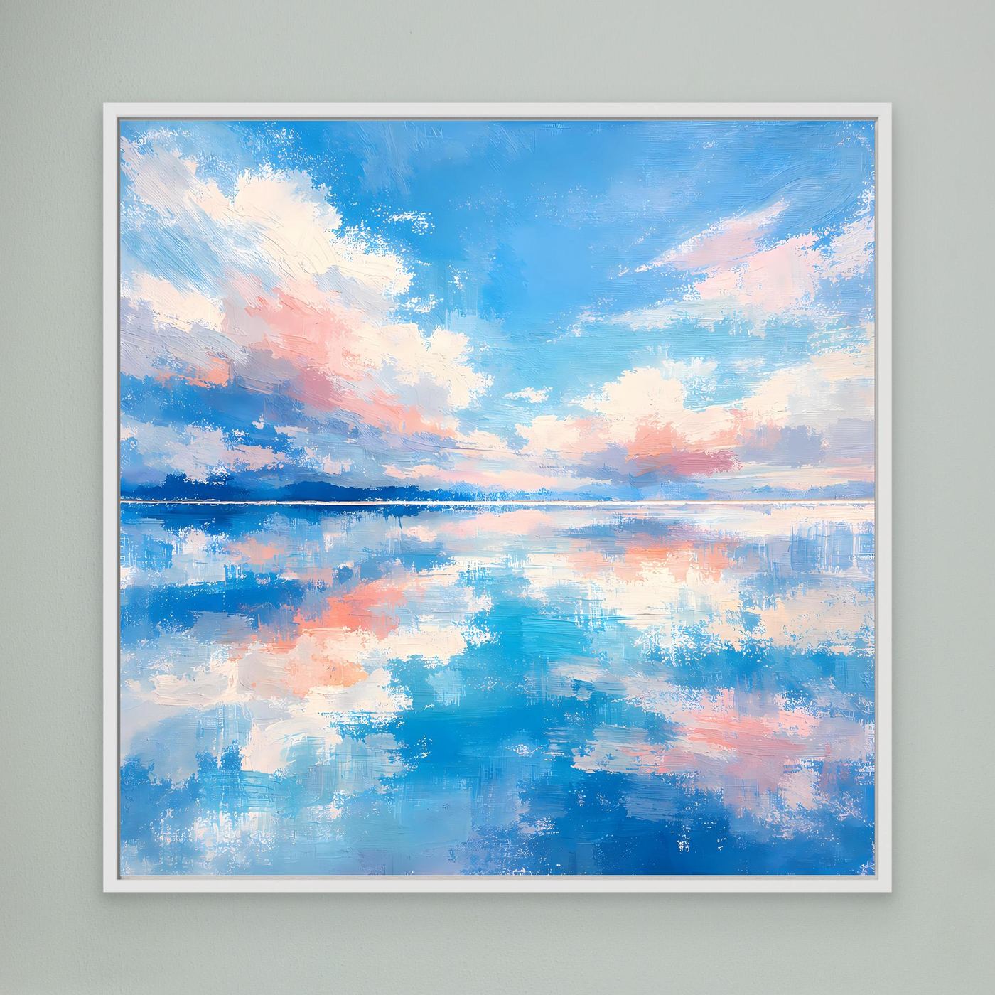 Leinwand Abstrakte Meereslandschaft mit Wolken | Modernes Wandbild auf Keilrahmen