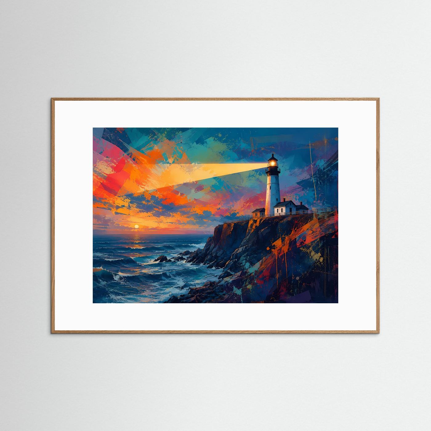 Leuchtturm im Abendlicht | Maritimes Panorama & Kunstdruck Querformat