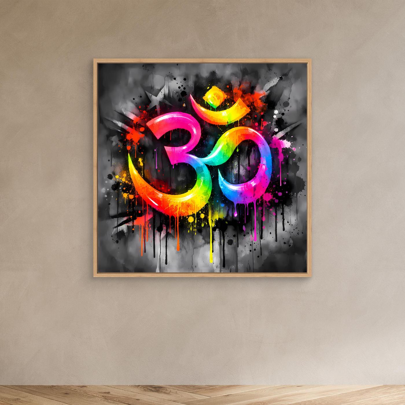 Leinwandbild Spirituelles Om-Symbol | Abstraktes Yoga & Meditation Wandbild auf Keilrahmen