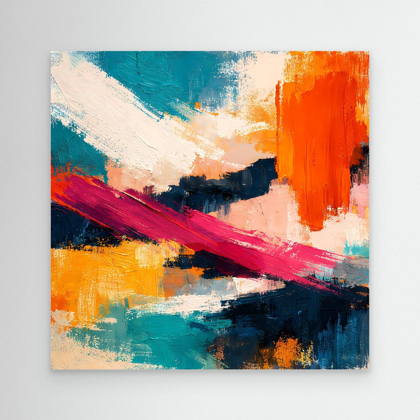 Premium Leinwand Modernes Abstraktes Gemälde | Wandbild Farbexplosion im Impasto-Stil