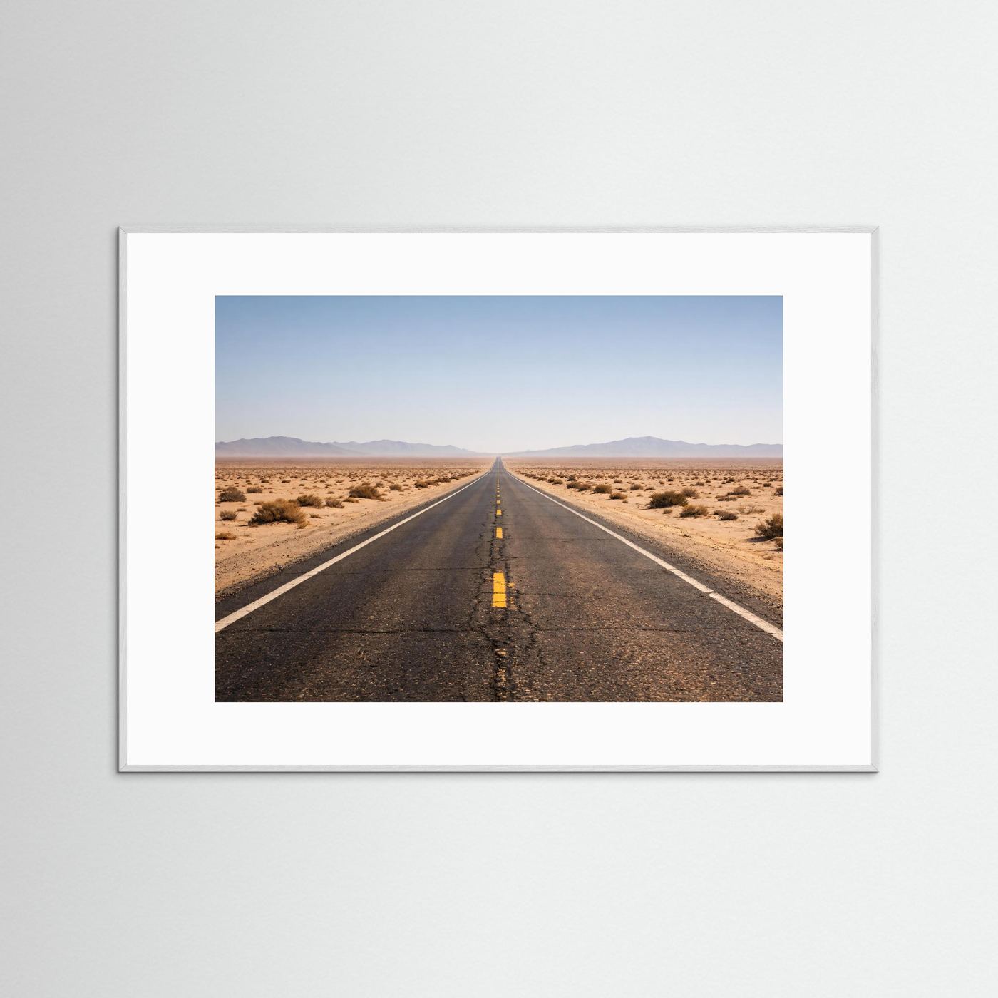 Endlose Straße im Horizont | Wüsten-Panorama Naturposter Querformat