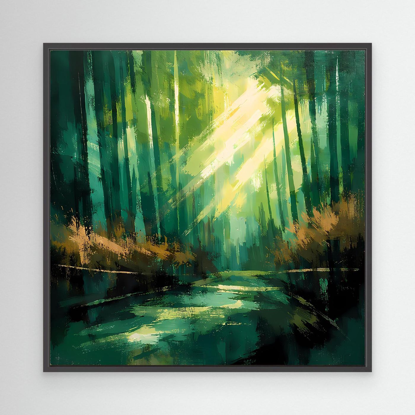 Leinwand Lichtdurchfluteter Zauberwald | Abstraktes Natur Wandbild
