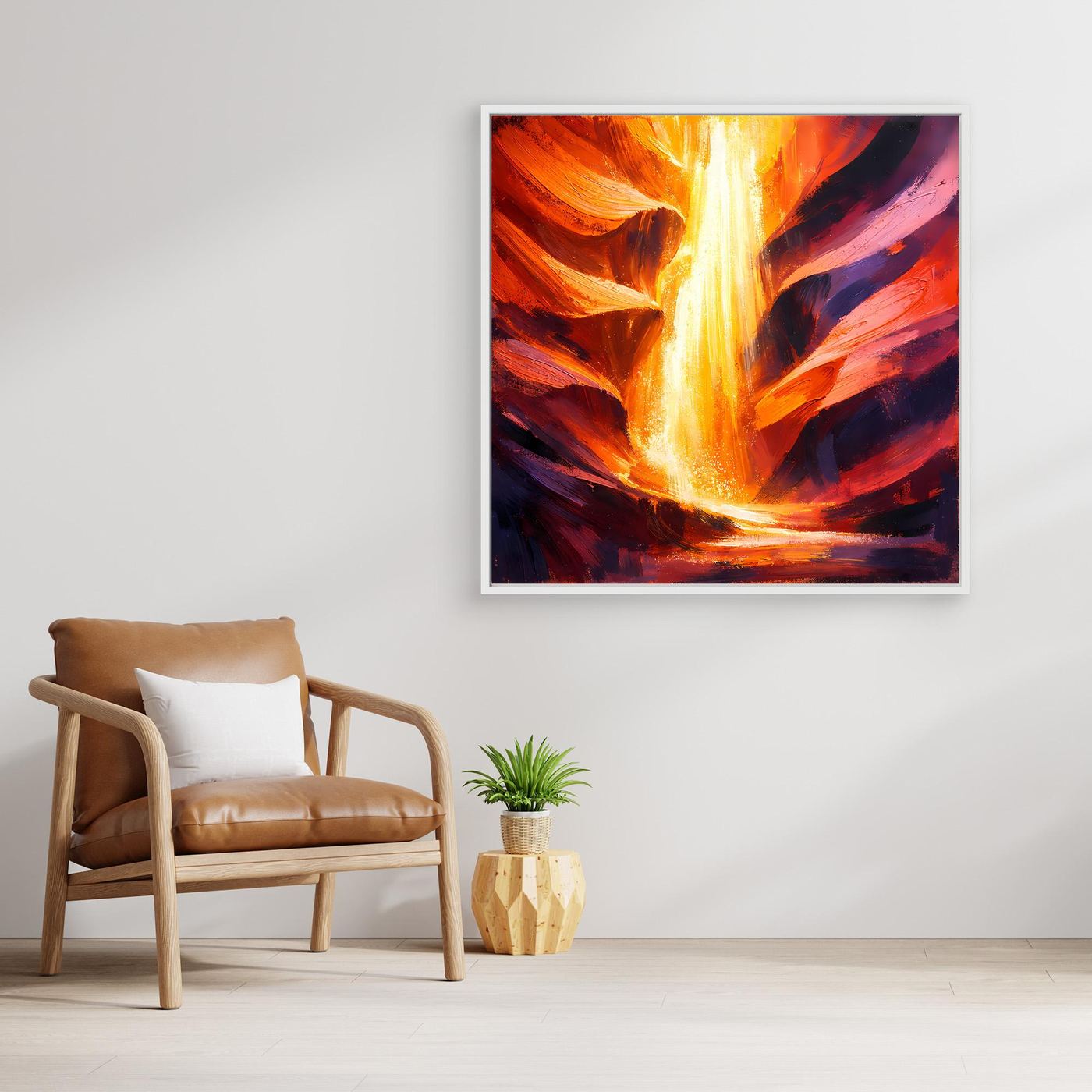 Leinwand Abstraktes Antelope Canyon Lichtspiel | Majestätisches Felsenschlucht Wandbild