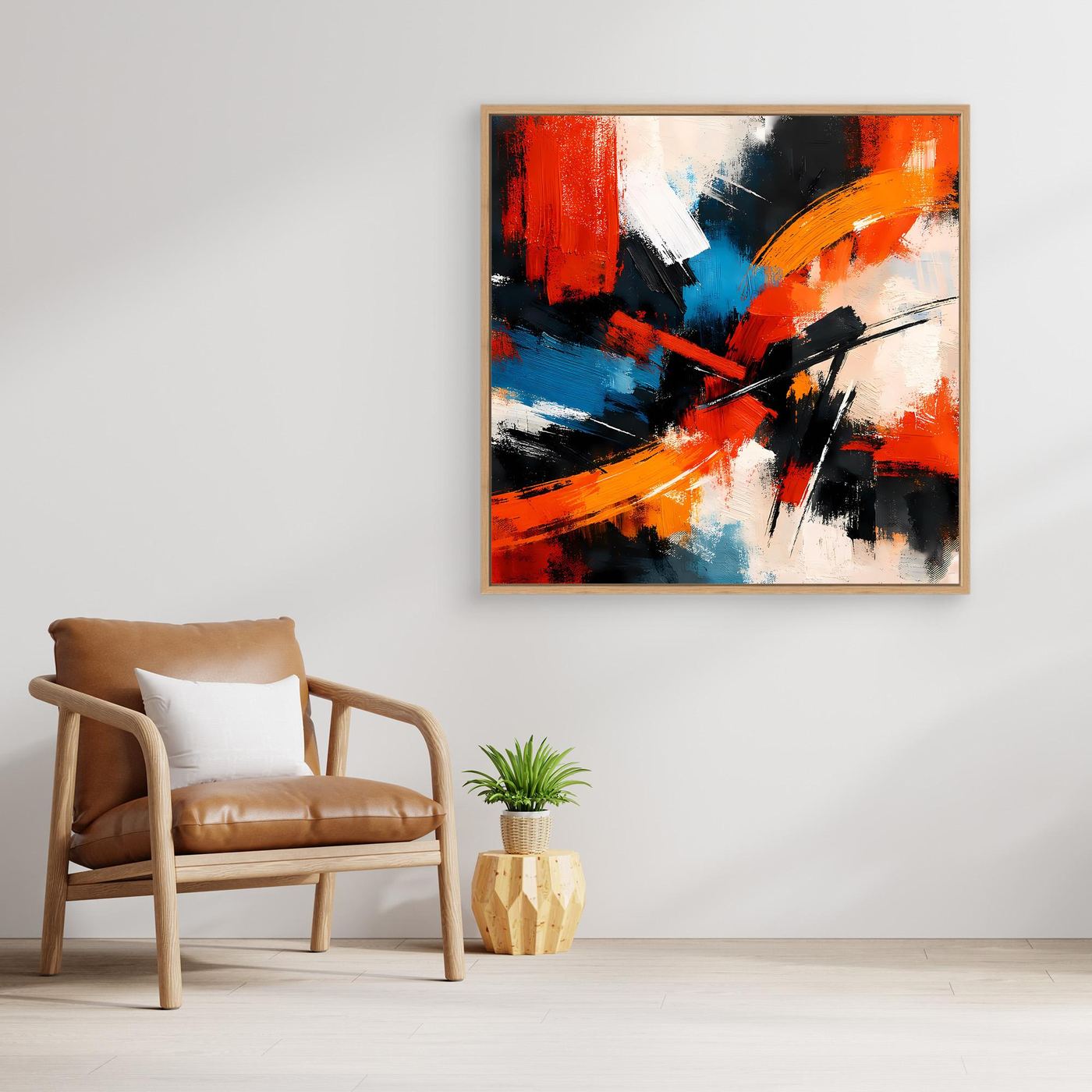 Leinwandbild Abstrakte Farbexplosion | Modernes Expressionistisches Wandbild auf echtem Holzkeilrahmen