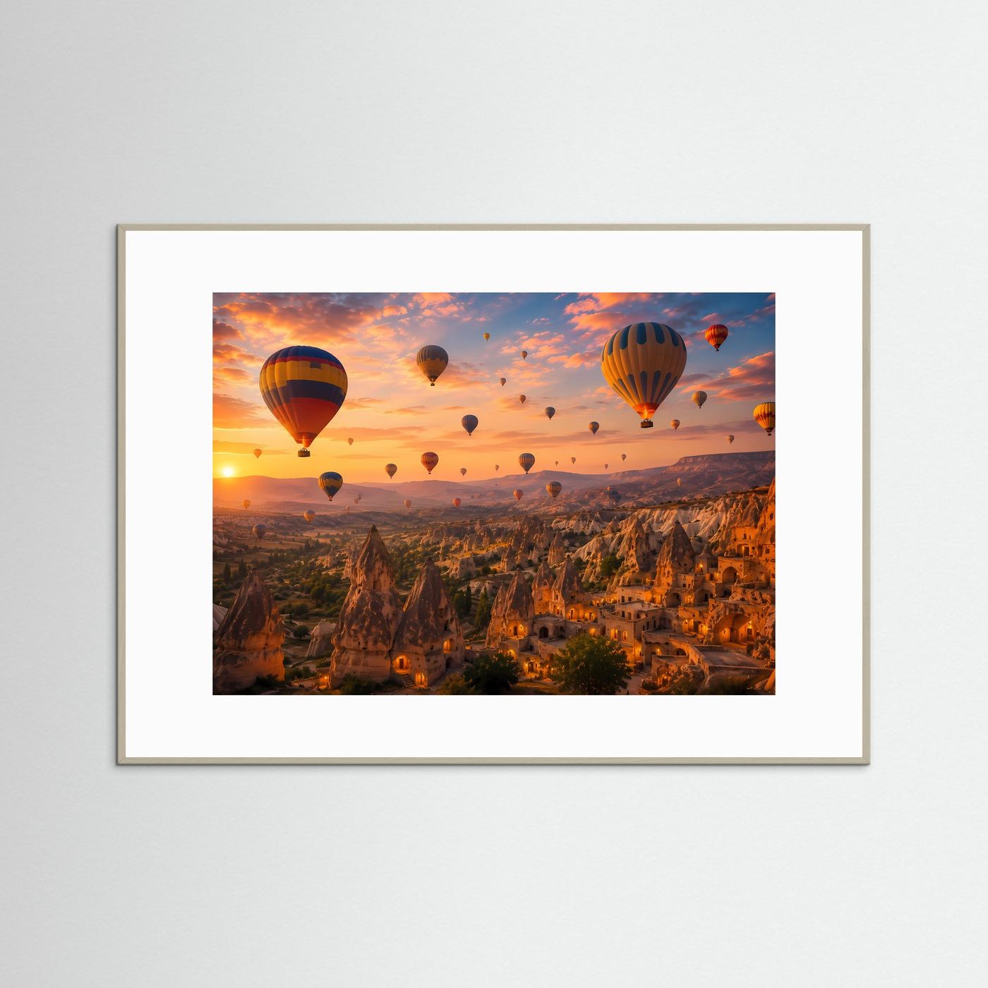 Magisches Kappadokien bei Sonnenaufgang | Heißluftballons & Türkei Poster