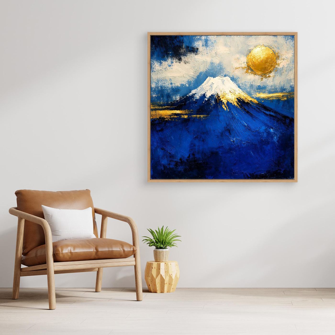 Leinwand Majestätischer Berg Fuji im Sonnenuntergang | Abstraktes Japan Wandbild Moderne Kunst