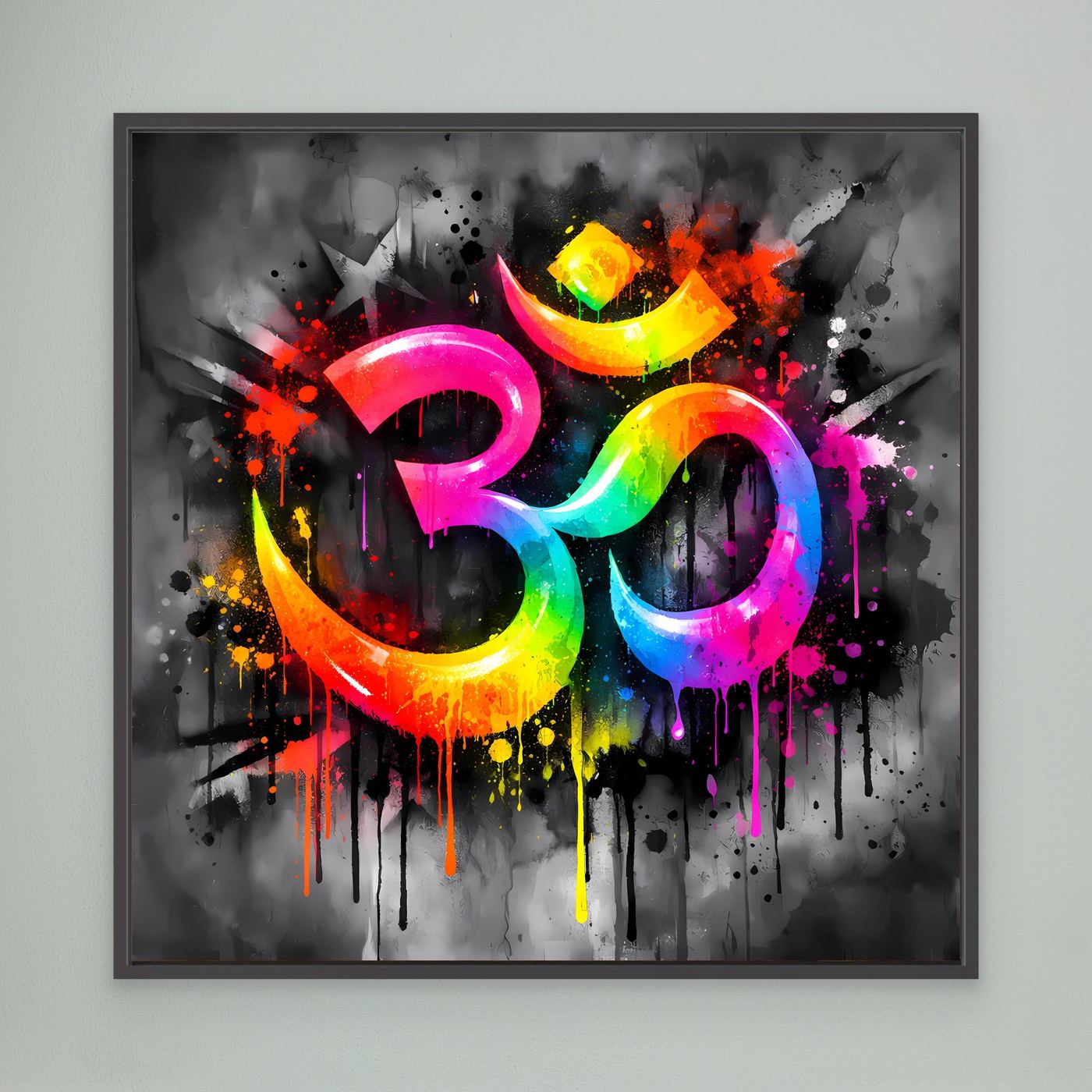 Leinwandbild Spirituelles Om-Symbol | Abstraktes Yoga & Meditation Wandbild auf Keilrahmen