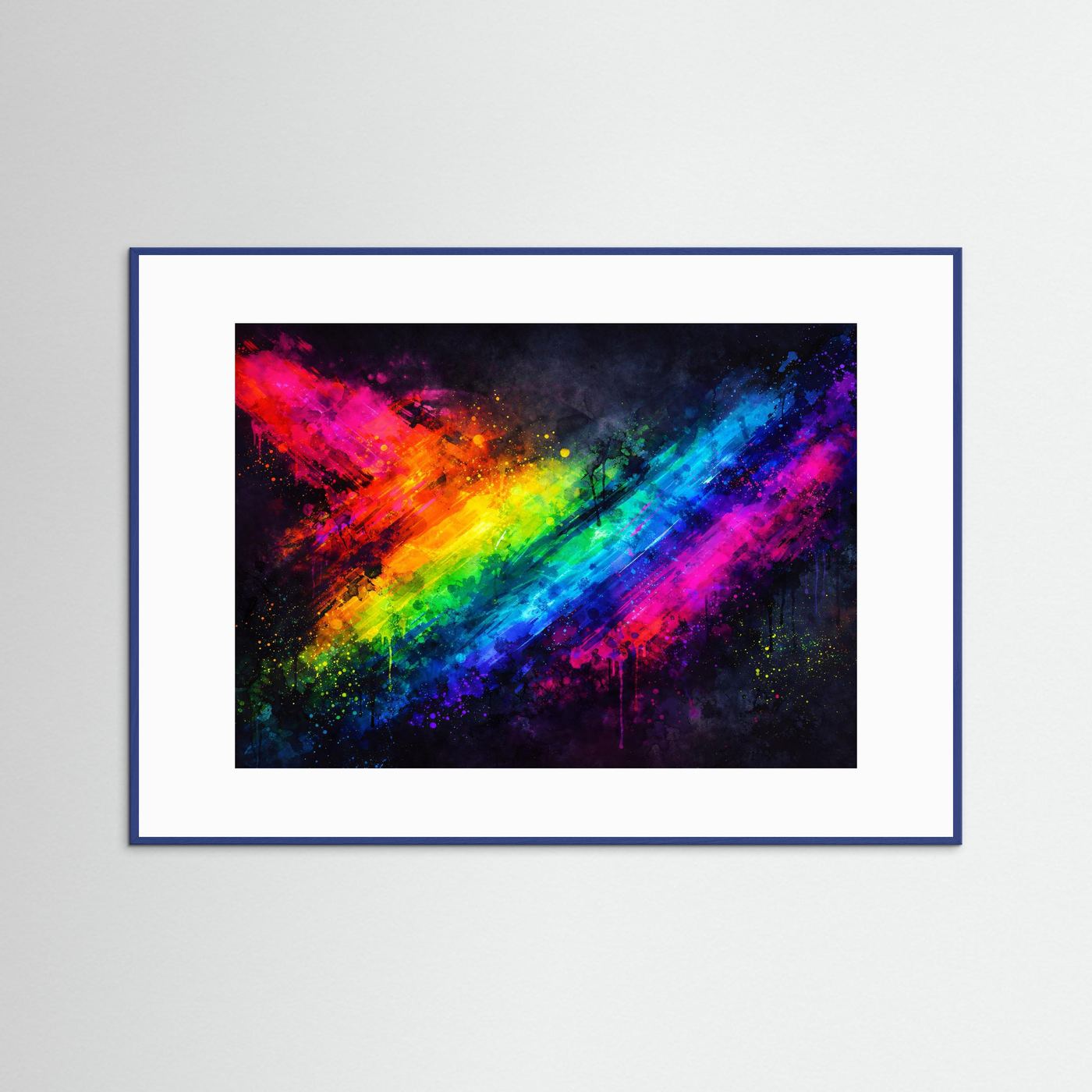 Pulsierende Farbdynamik & Regenbogen | Moderner Kunst Print Querformat Wandbild