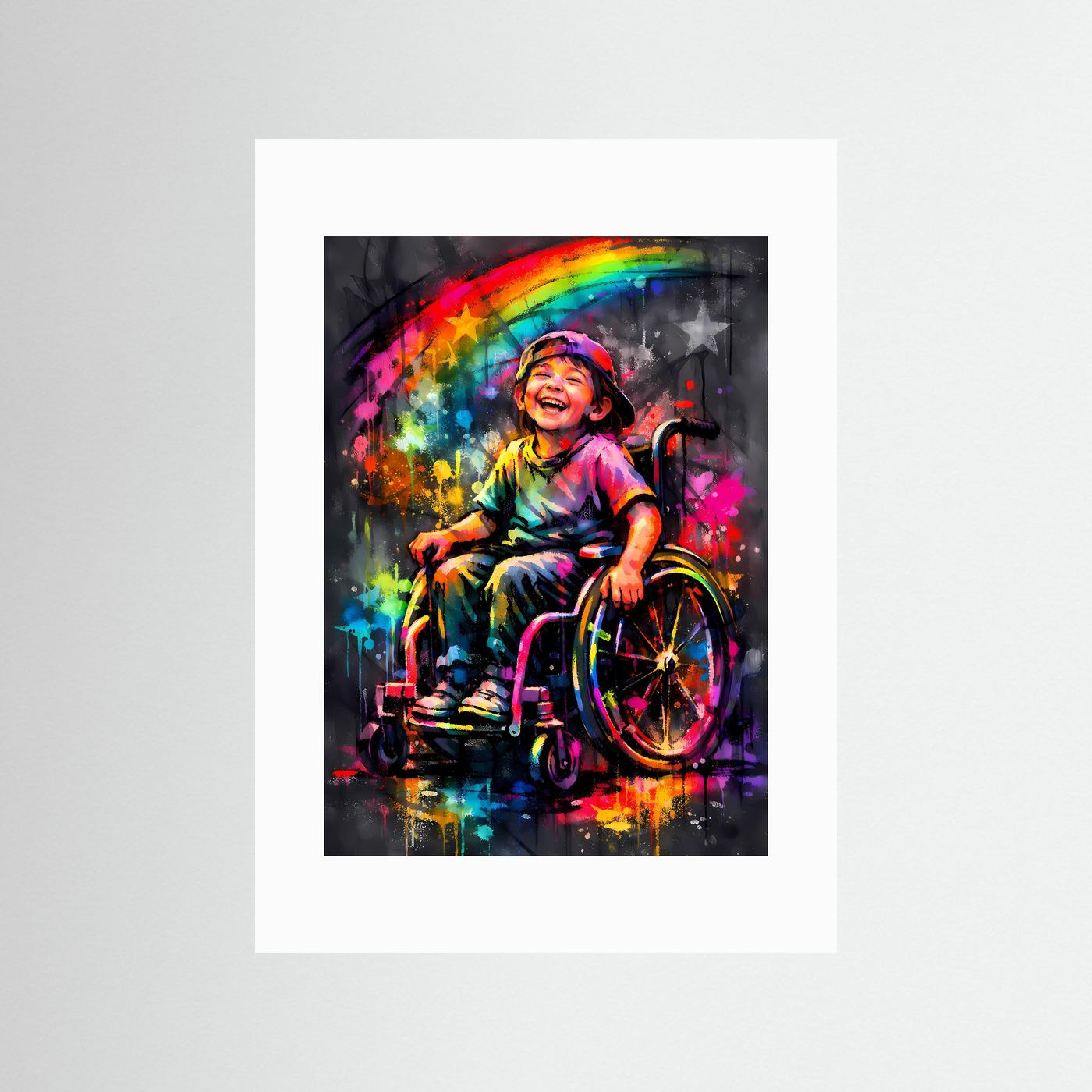 The Joy of Life | Luxuriöses Inklusions Poster Bunt & Dunkel | Abstraktes Kind Kunstposter Hochformat