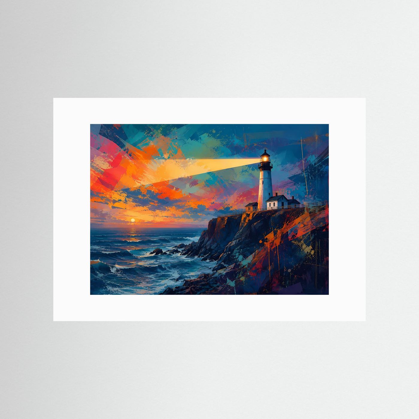 Leuchtturm im Abendlicht | Maritimes Panorama & Kunstdruck Querformat