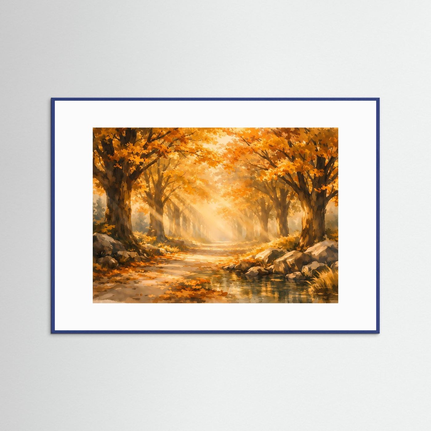 Goldener Herbstwald im Sonnenlicht | Panorama Natur & Wald Poster Querformat