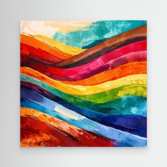Abstraktes Farbenspiel Leinwandbild | Moderne Farbexplosion Kunst-Wandbild