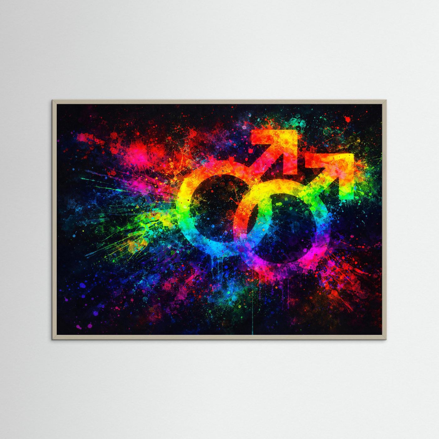 Farbenfrohe Liebe & Pride | Moderner Kunst Print Querformat Wandbild