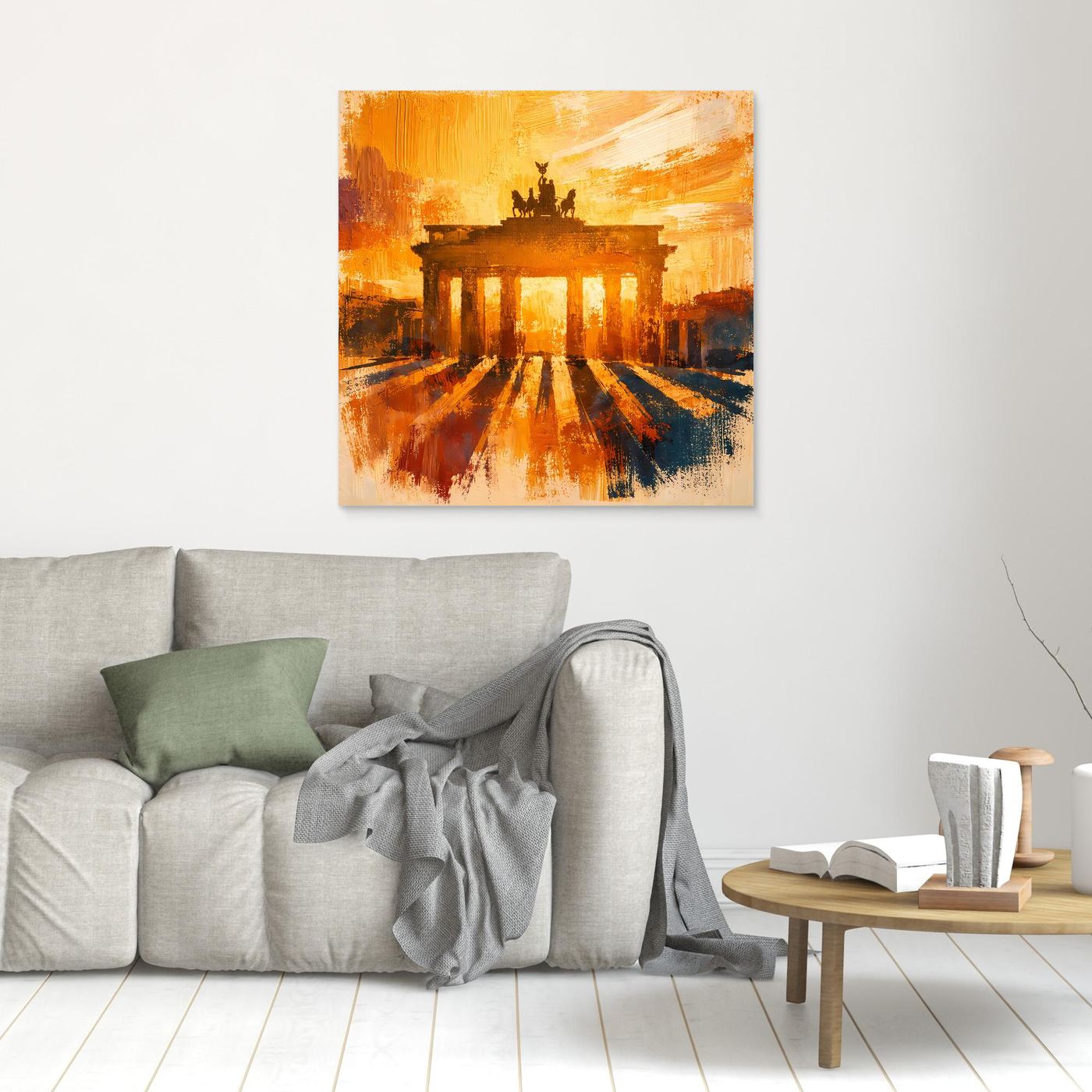 Leinwand Brandenburger Tor Goldene Abendstimmung | Abstraktes Berlin Wandbild