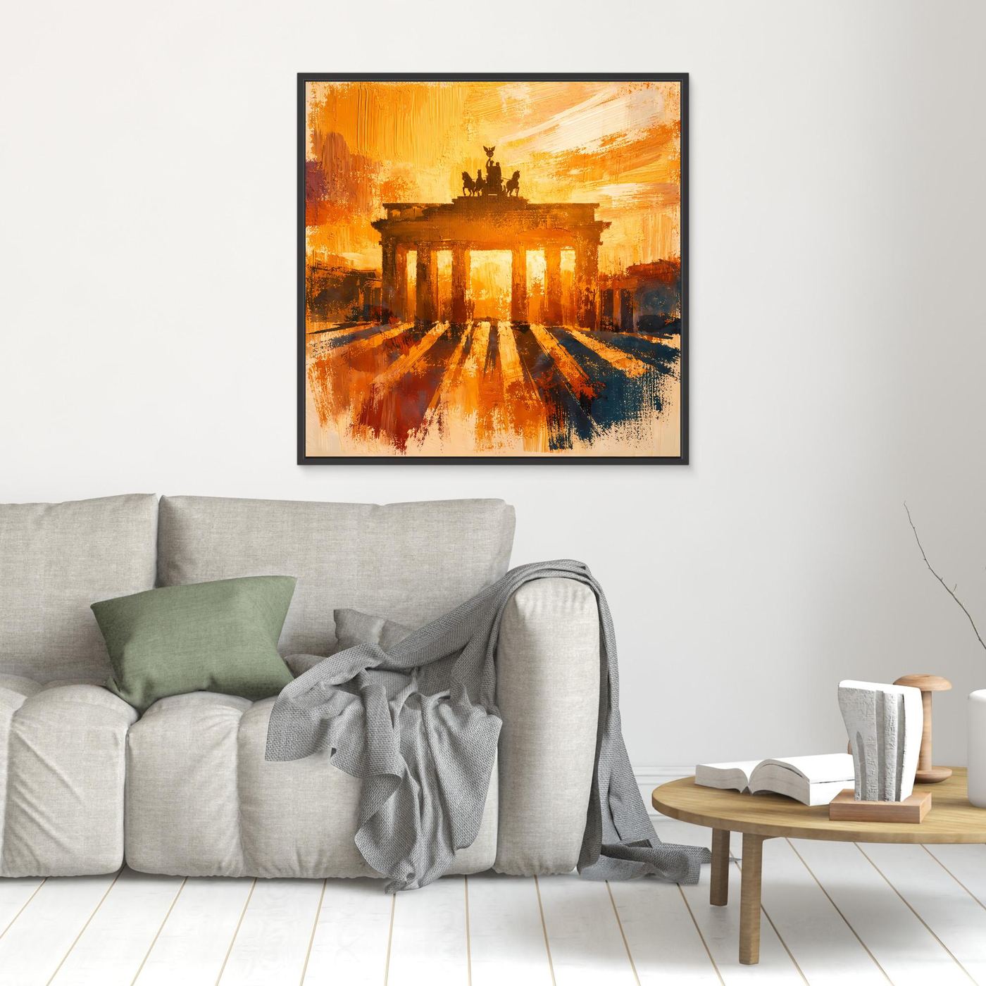 Leinwand Brandenburger Tor Goldene Abendstimmung | Abstraktes Berlin Wandbild