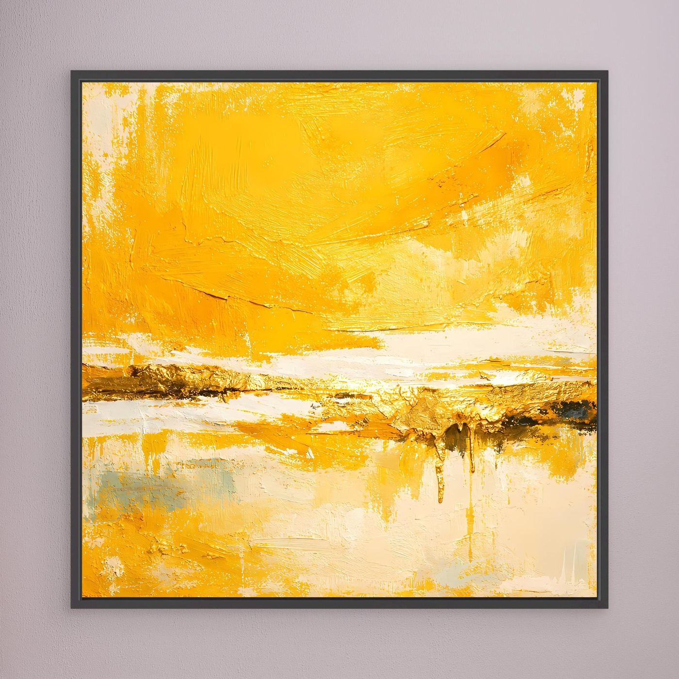 Leinwand Abstraktes Gemälde in Sonnengelb und Gold | Modernes Abstraktes Wandbild