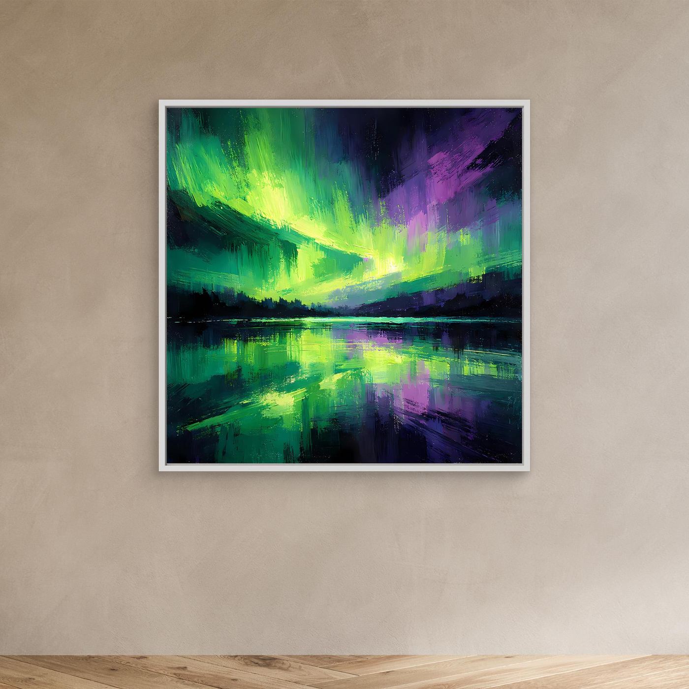 Leinwand Magisches Polarlicht | Abstraktes Nordlicht Natur Wandbild