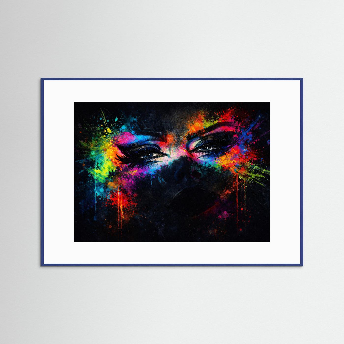 Magie des Blicks & Farbexplosion | Moderner Kunst Print Querformat Wandbild