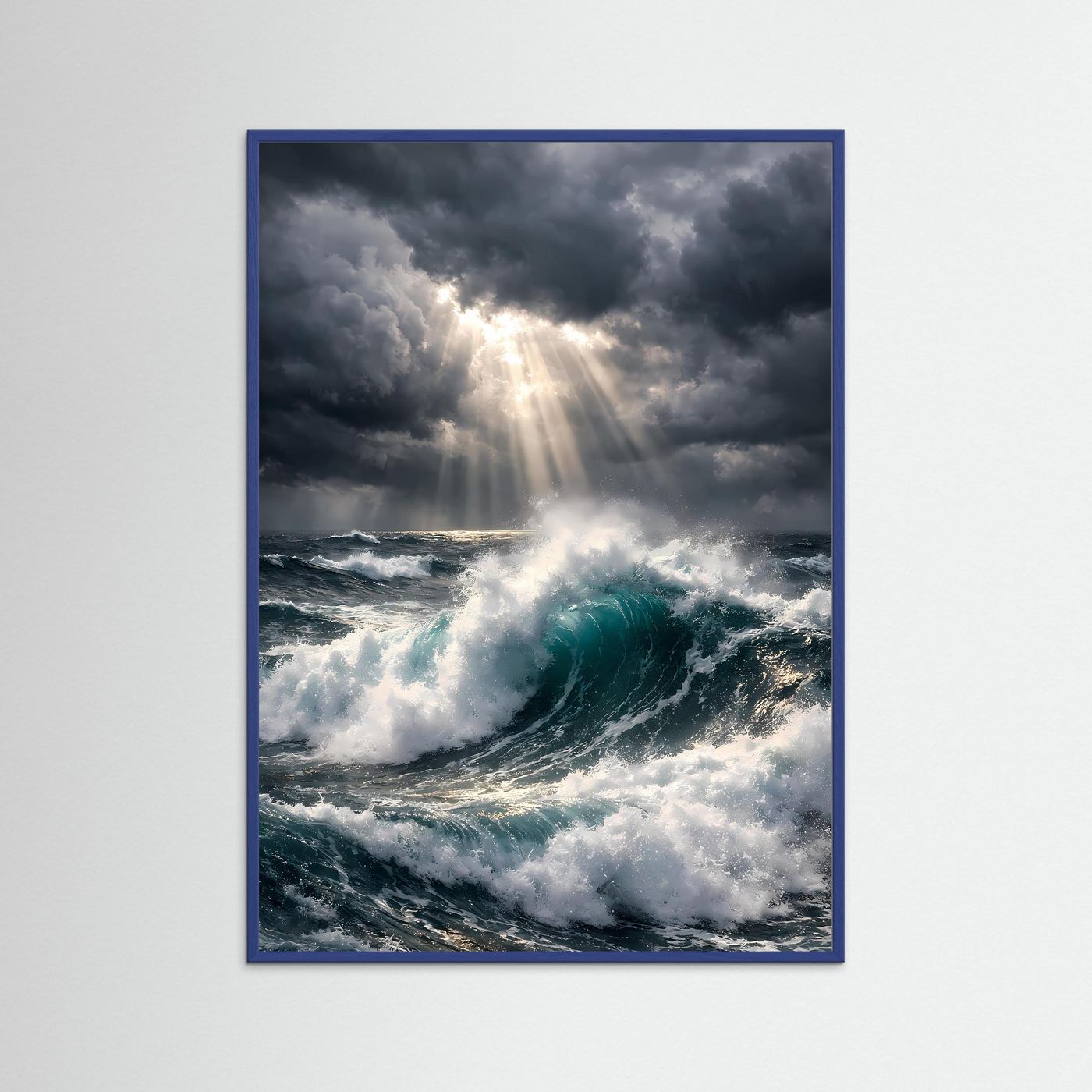 Poster Aufgewühltes Meer im Gewitter | Majestätisches Ozean Wandbild
