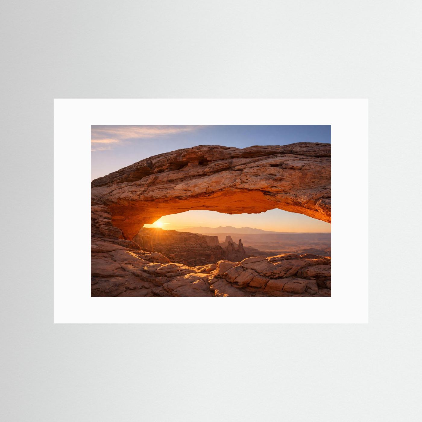 Faszinierender Felsenbogen im Sonnenuntergang | Wüsten- & Canyon-Panorama Poster Querformat