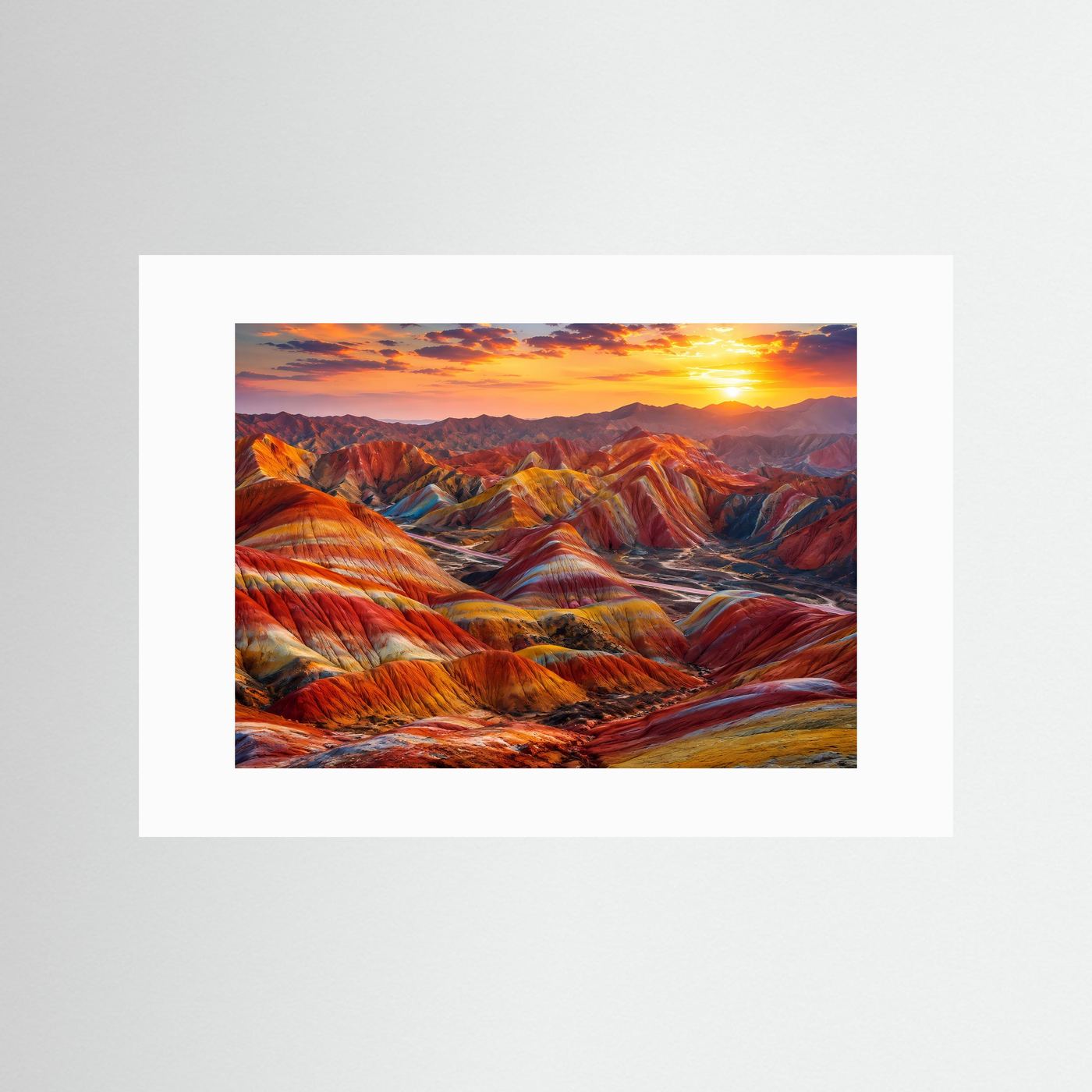 Farbenprächtige Rainbow Mountains | Zhangye Danxia & China Natur Poster
