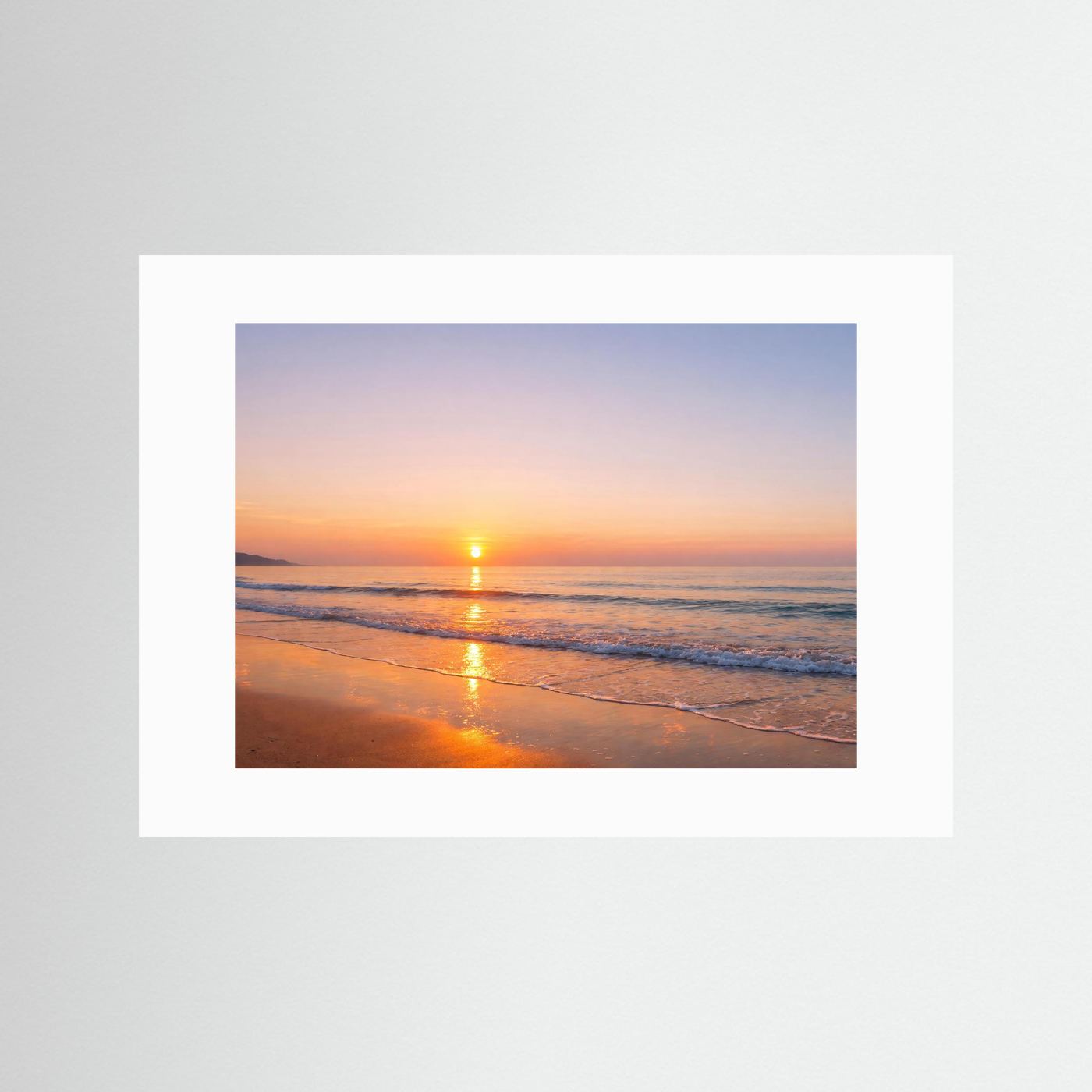 Goldener Sonnenuntergang am Meer | Küsten-Panorama Naturposter Querformat