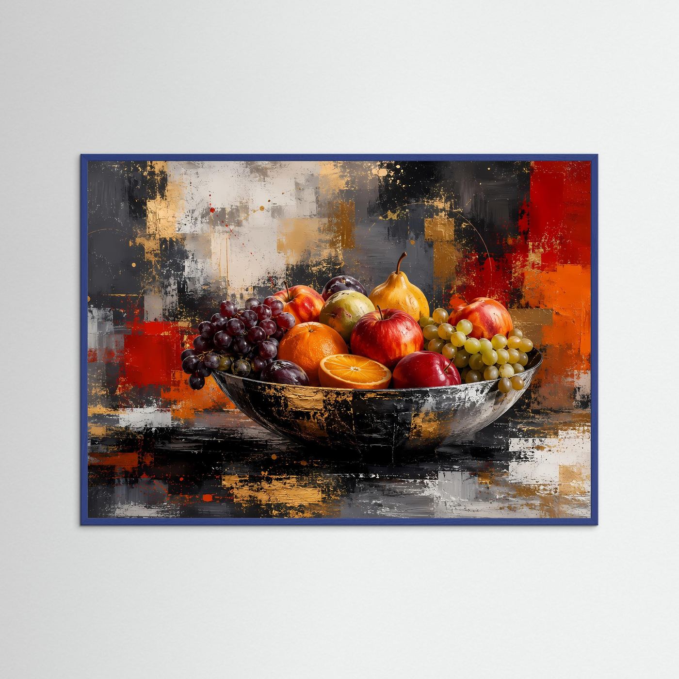 Moderne Obstschale im Stillleben-Design | Abstrakte Küchenkunst & Wandbild
