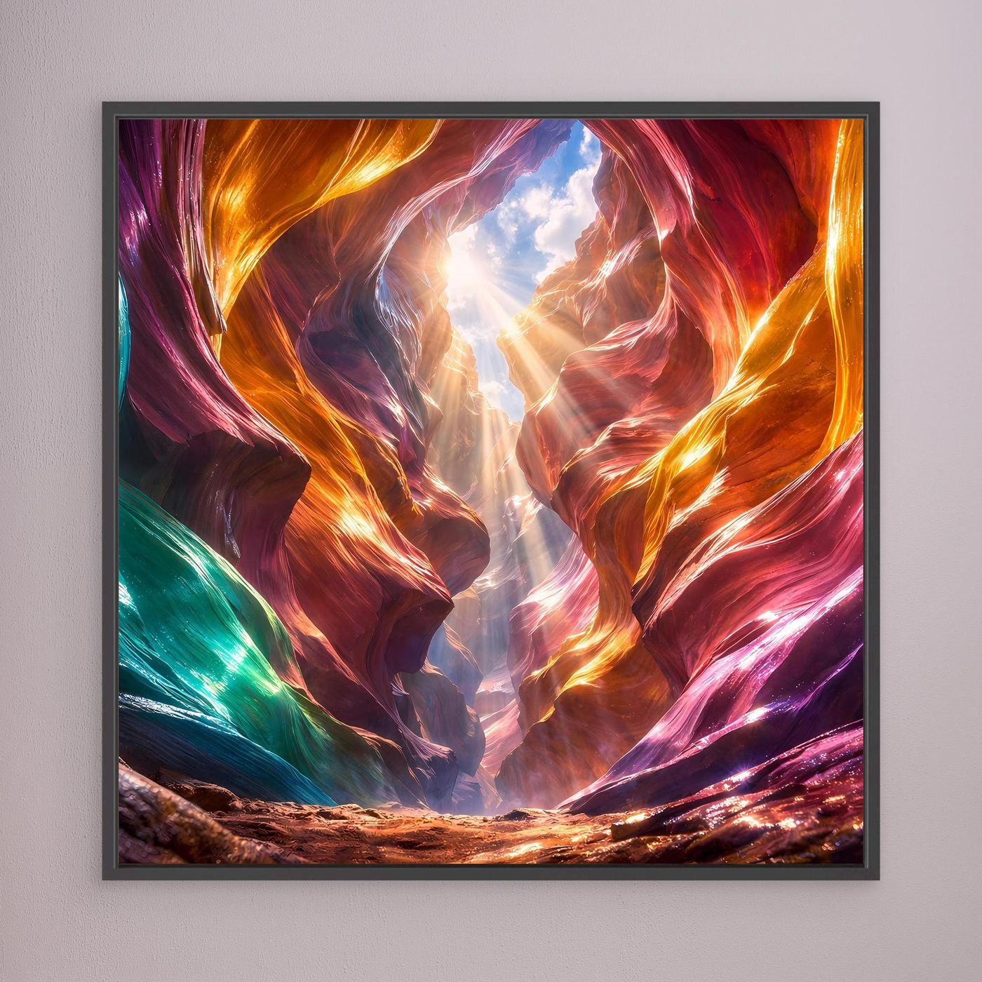 Leinwandbild Magischer Antelope Canyon | Abstraktes Felsenschauspiel Wandbild auf echtem Holzkeilrahmen