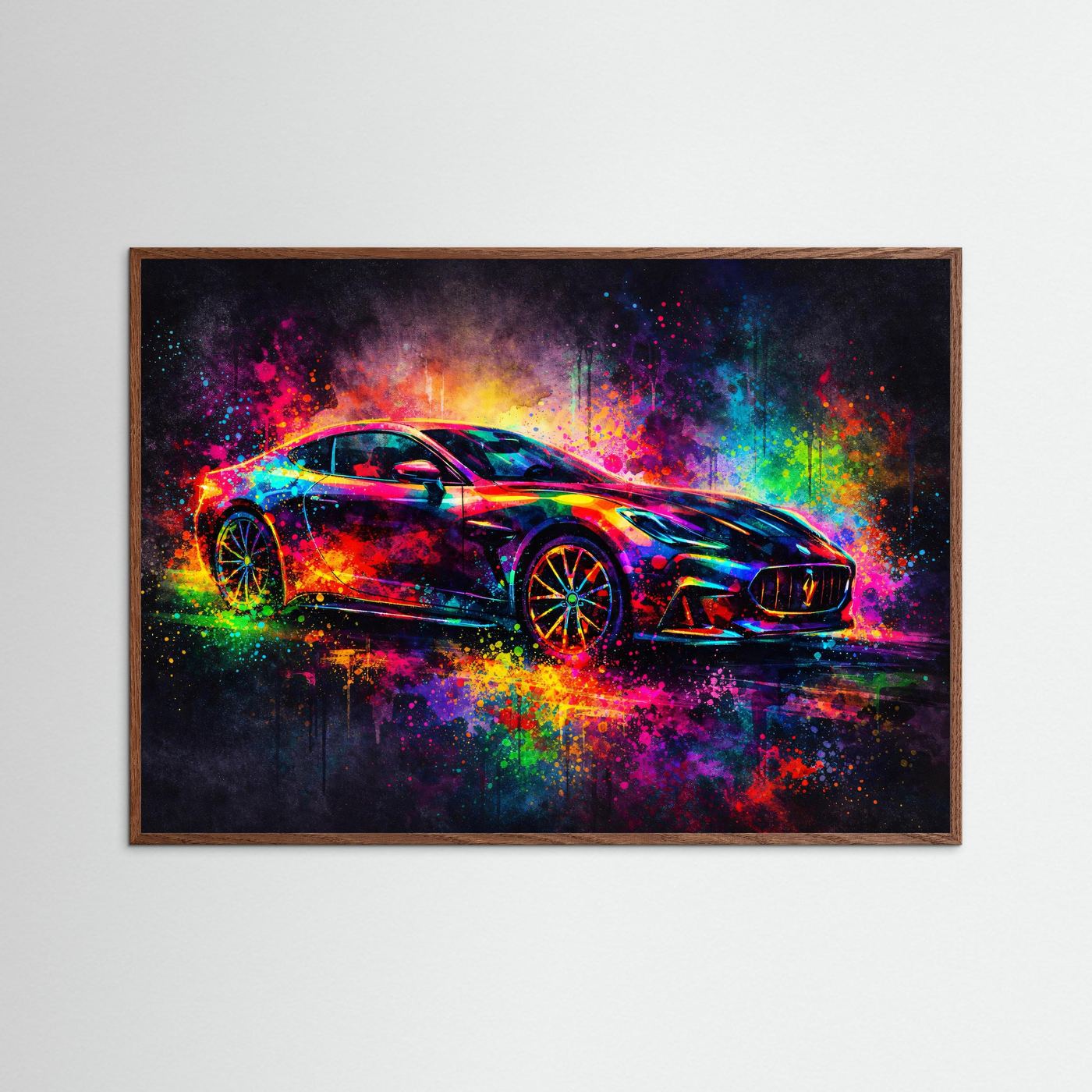 Pulsierende Dynamik & Sportwagen | Moderner Kunst Print Querformat Wandbild