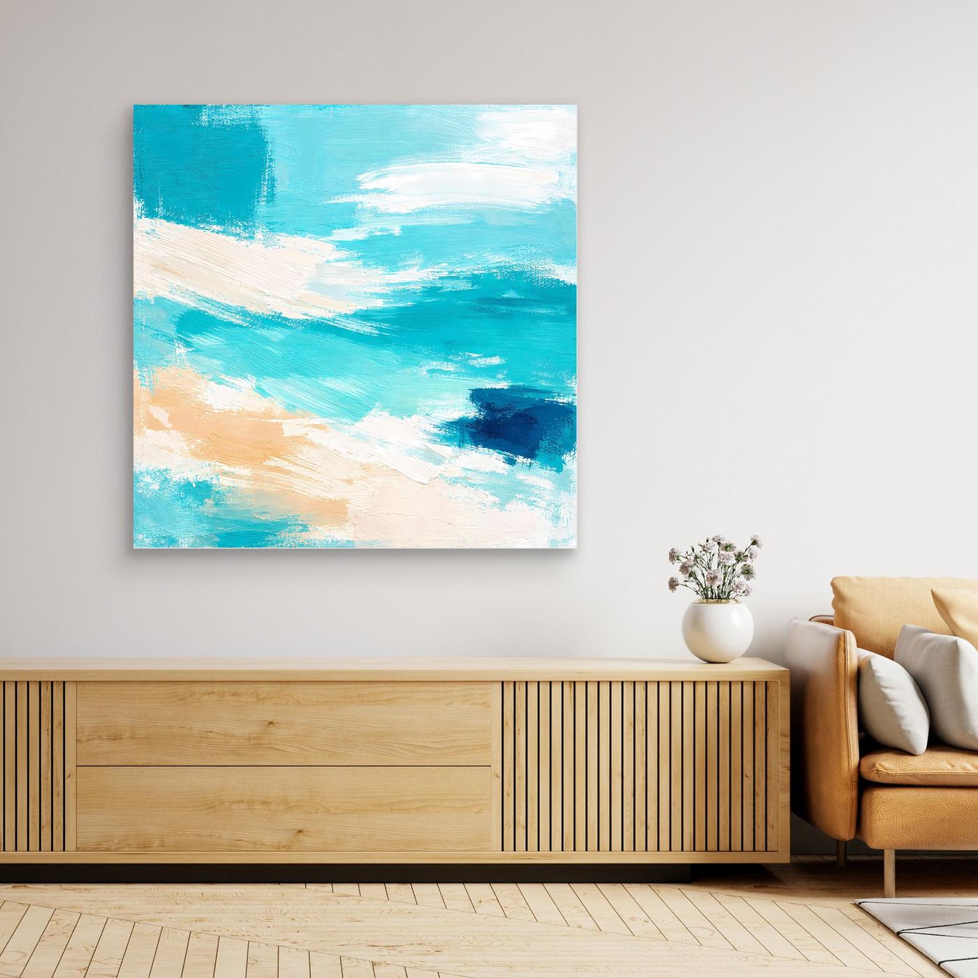 Leinwand Abstraktes Meeresrauschen am Strand | Modernes Ozean Wandbild