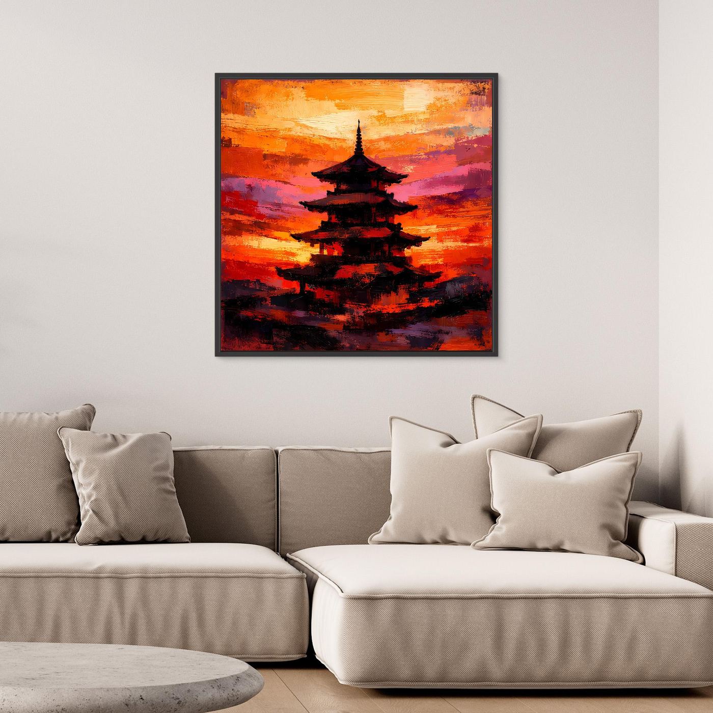 Leinwandbild Traditionelle Japanische Pagode | Abstraktes Asien-Wandbild