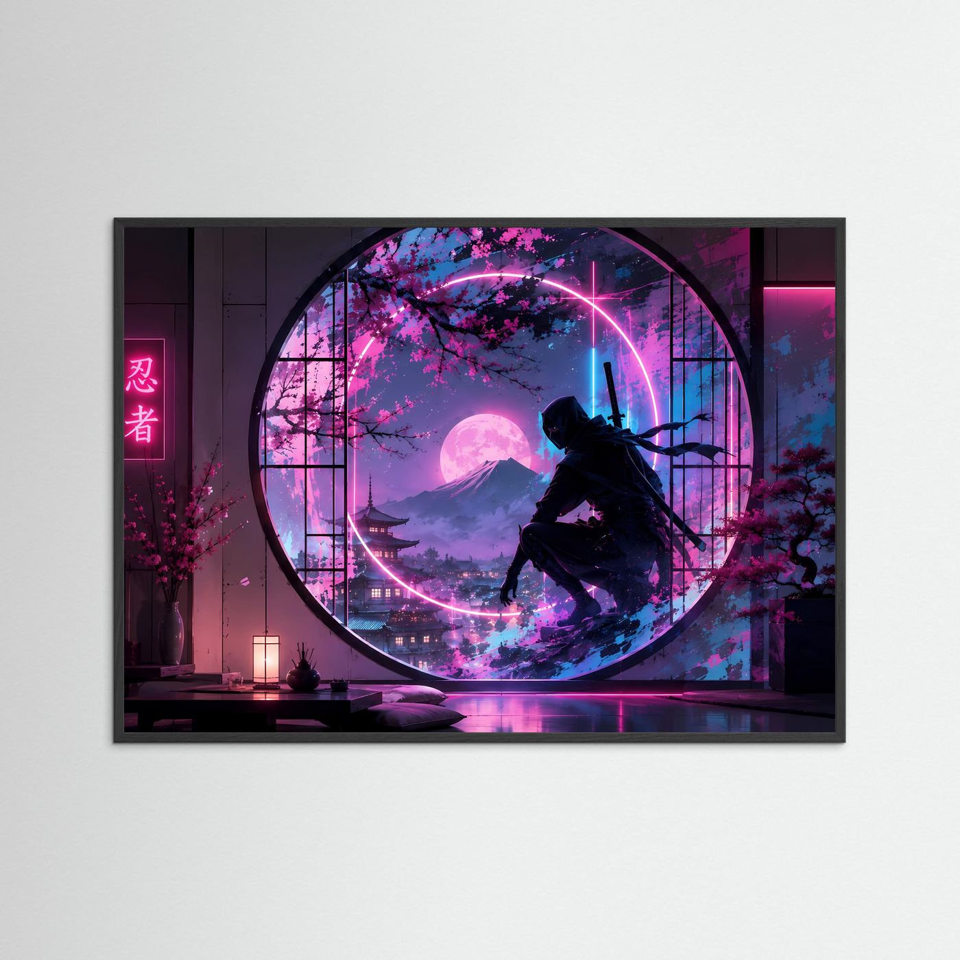 Neon Ninja in Japan | Cyberpunk Samurai & Sakura bei Nacht