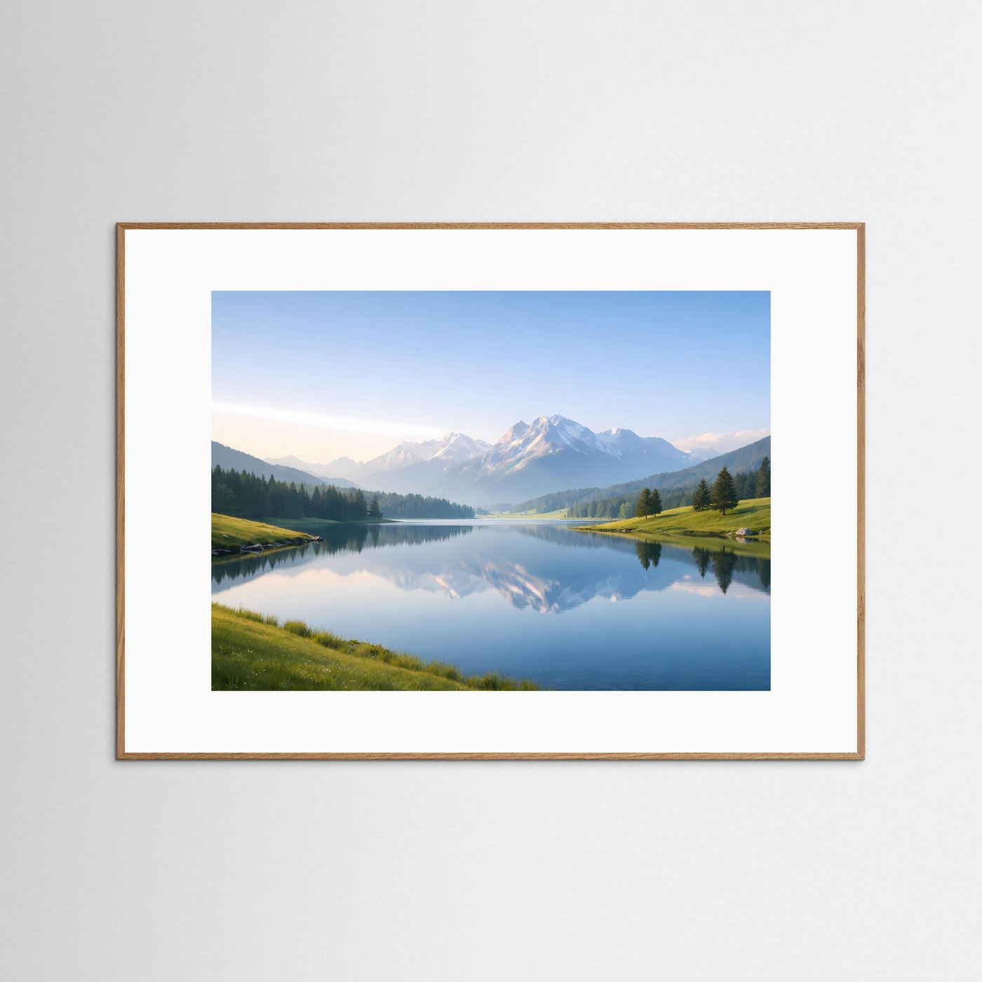 Majestätische Alpen im Spiegelsee | Panorama Berg & Natur Poster Querformat