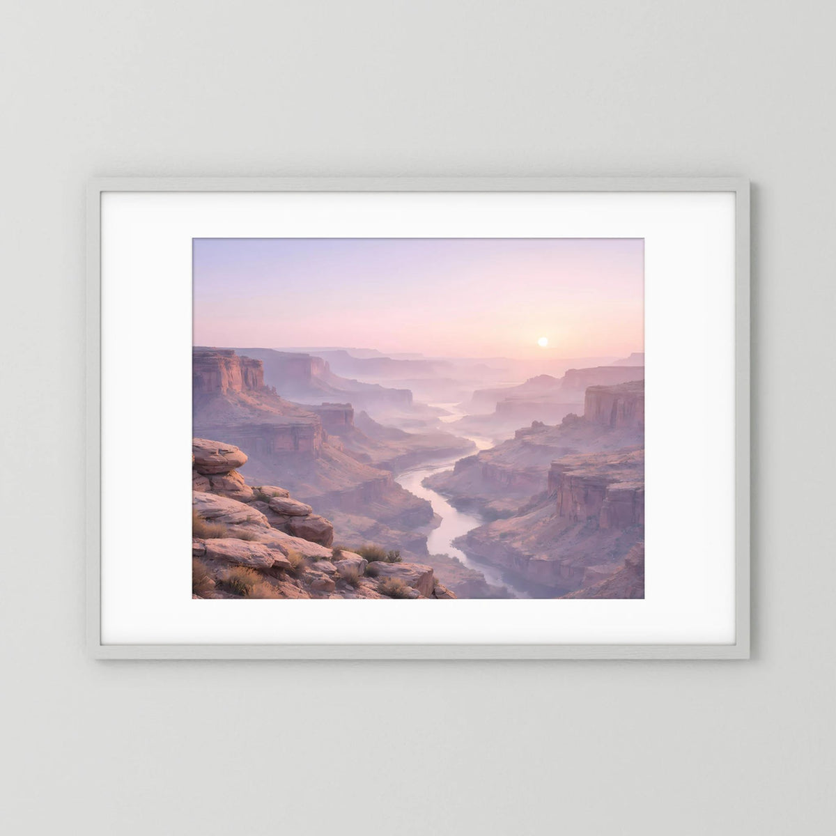 Querformatiges Canyon-Wandbild im weißen Rahmen