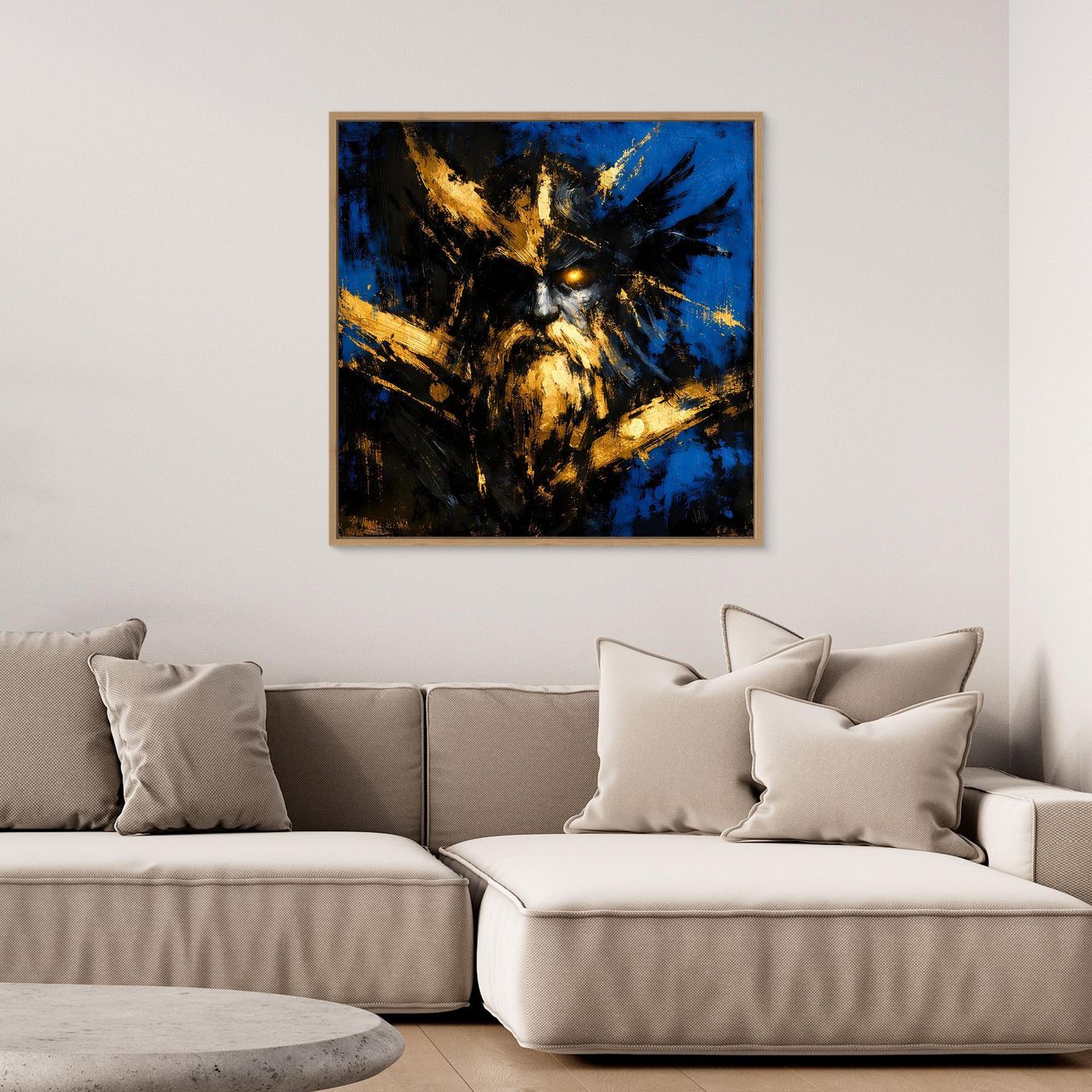 Leinwand Mythischer Nordischer Gott Odin | Abstraktes Wikinger Wandbild