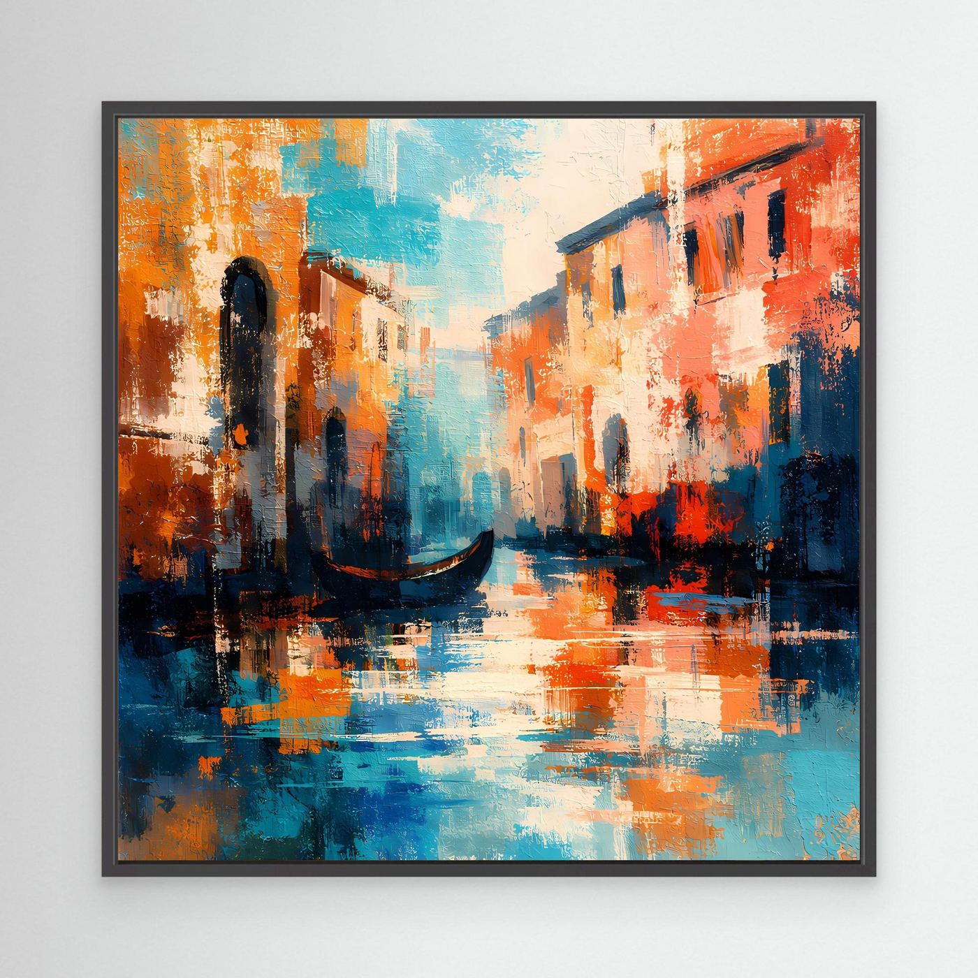 Leinwand Romantisches Venedig bei Sonnenuntergang | Abstraktes Gondel Wandbild