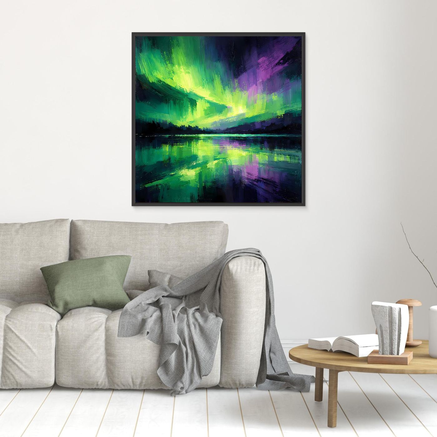 Leinwand Magisches Polarlicht | Abstraktes Nordlicht Natur Wandbild