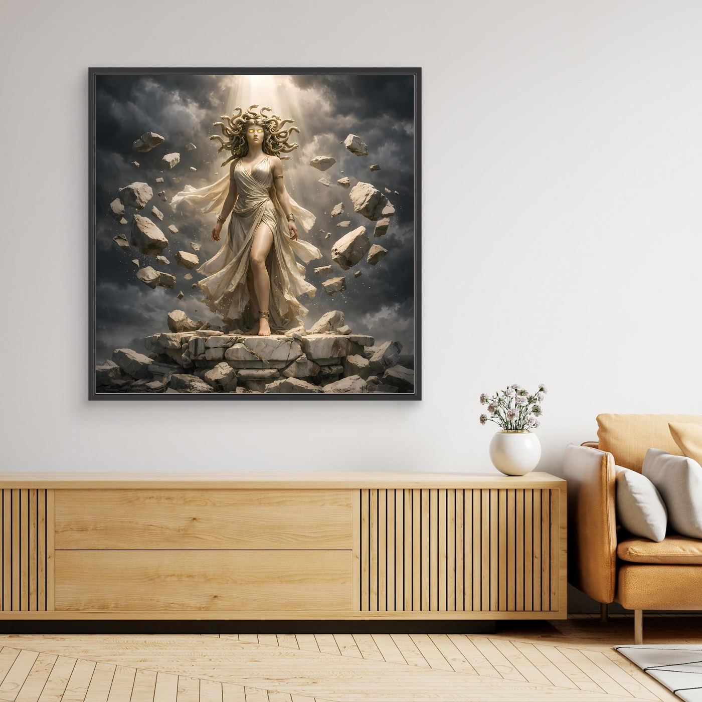 Premium Leinwand Medusa Gorgone Mythologie | Modernes Kunst Poster Fantasy Wandbild antik