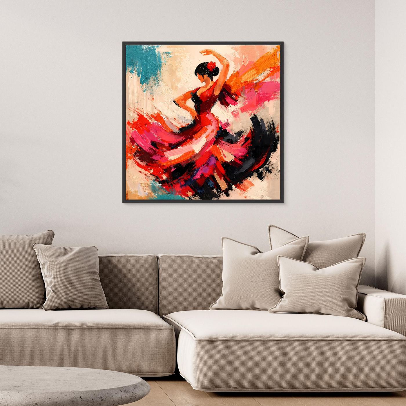 Premium Leinwand Flamenco Tänzerin Abstrakt | Modernes Kunst Poster Spanische Wanddeko
