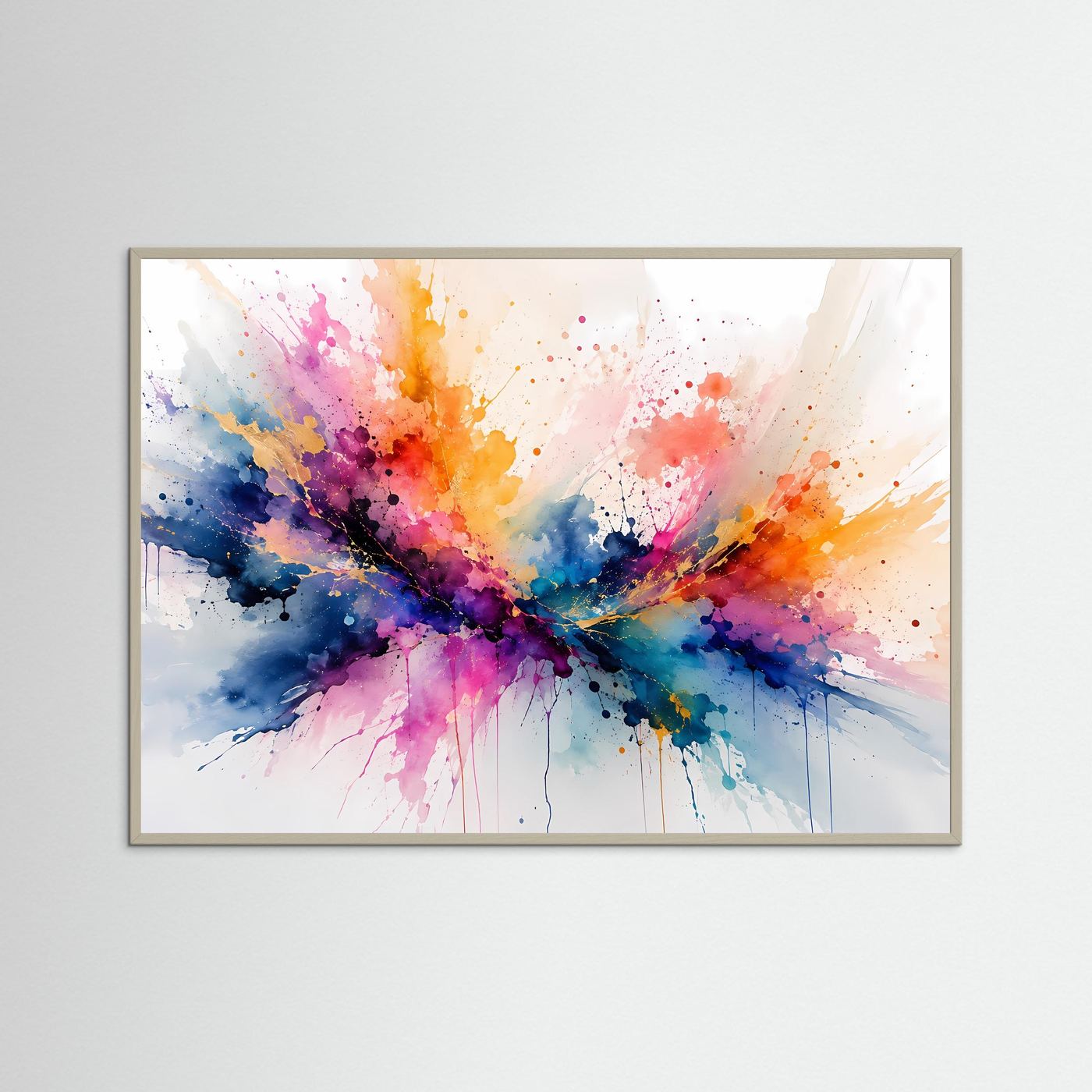 Abstraktes Aquarell Wandbild | Farbexplosion Poster | Moderne Alkohol Ink Kunst | Bunte Splash Art | Zeitgenössische Leinwand Dekoration