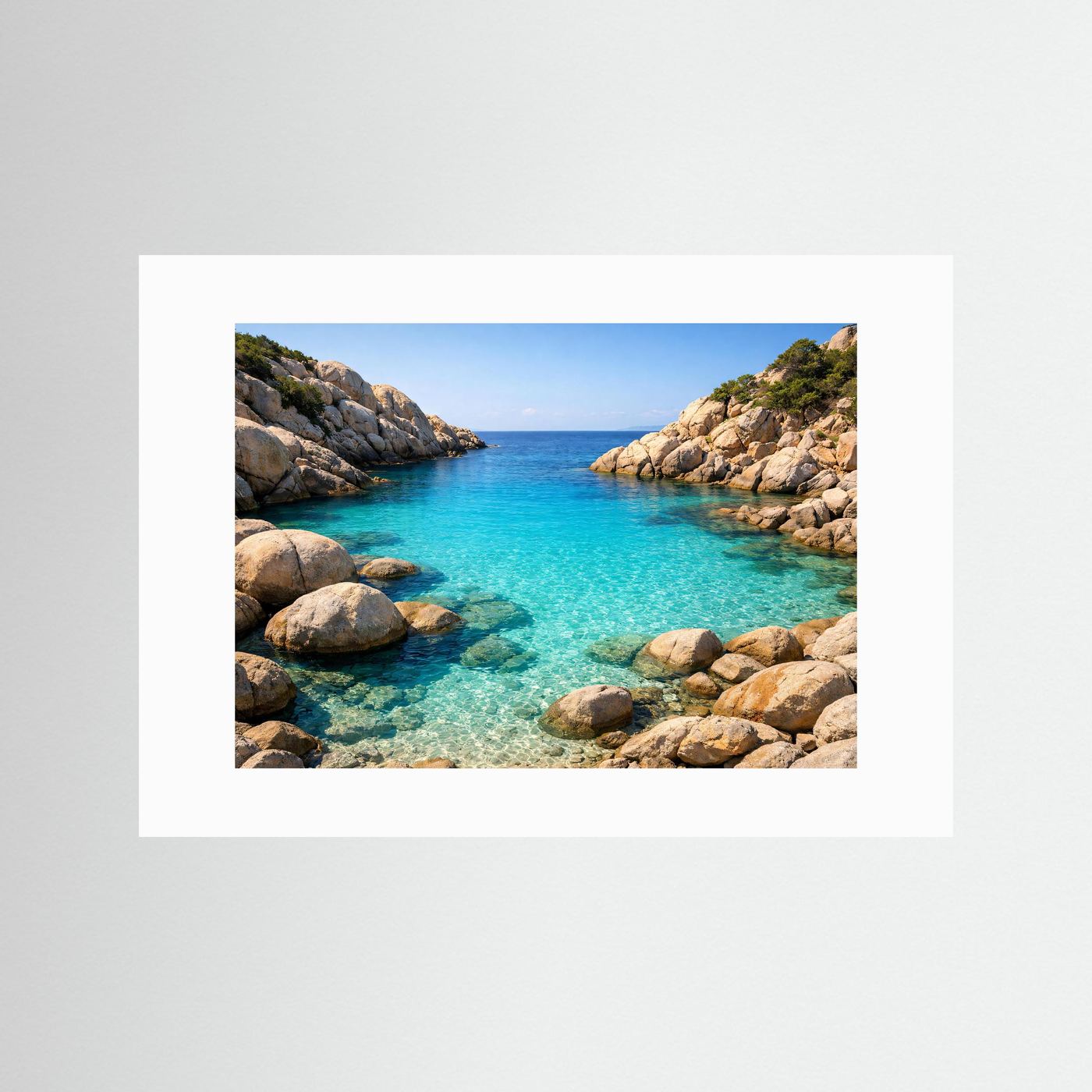 Versteckte TraumBucht im Sonnenschein | Mediterrane Küste & Meer Poster Querformat