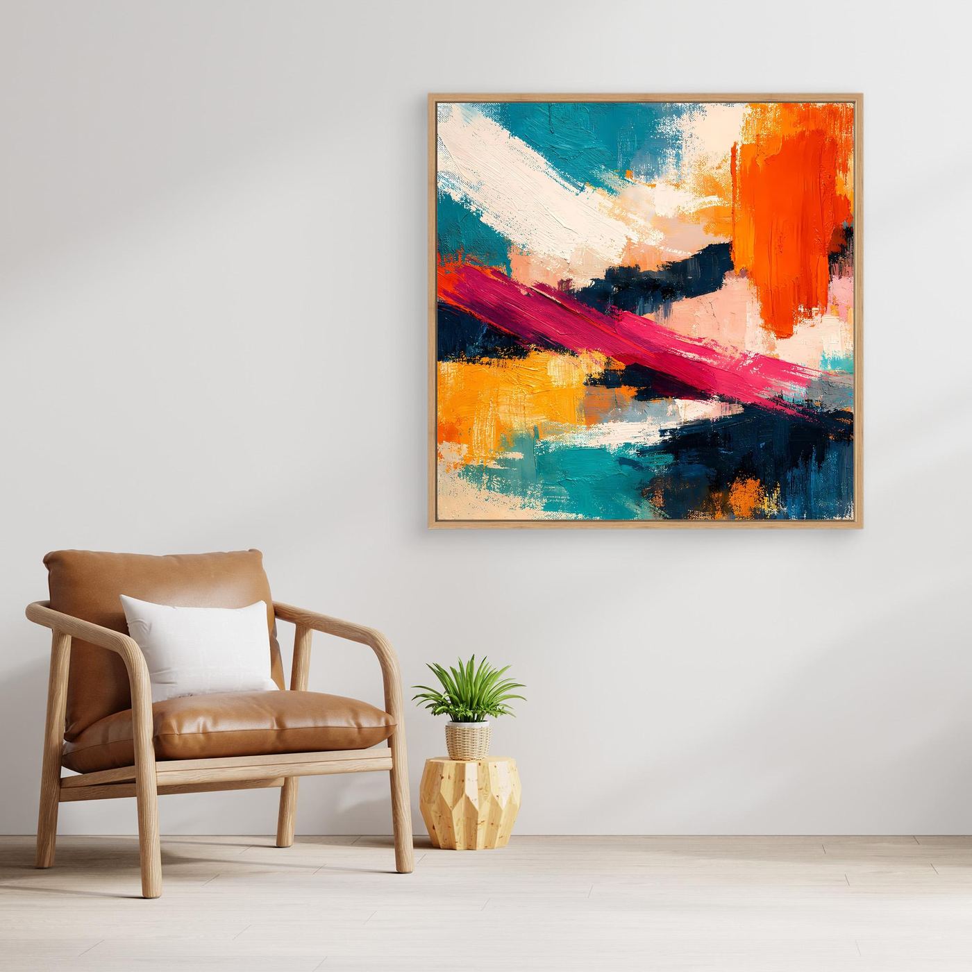 Premium Leinwand Modernes Abstraktes Gemälde | Wandbild Farbexplosion im Impasto-Stil