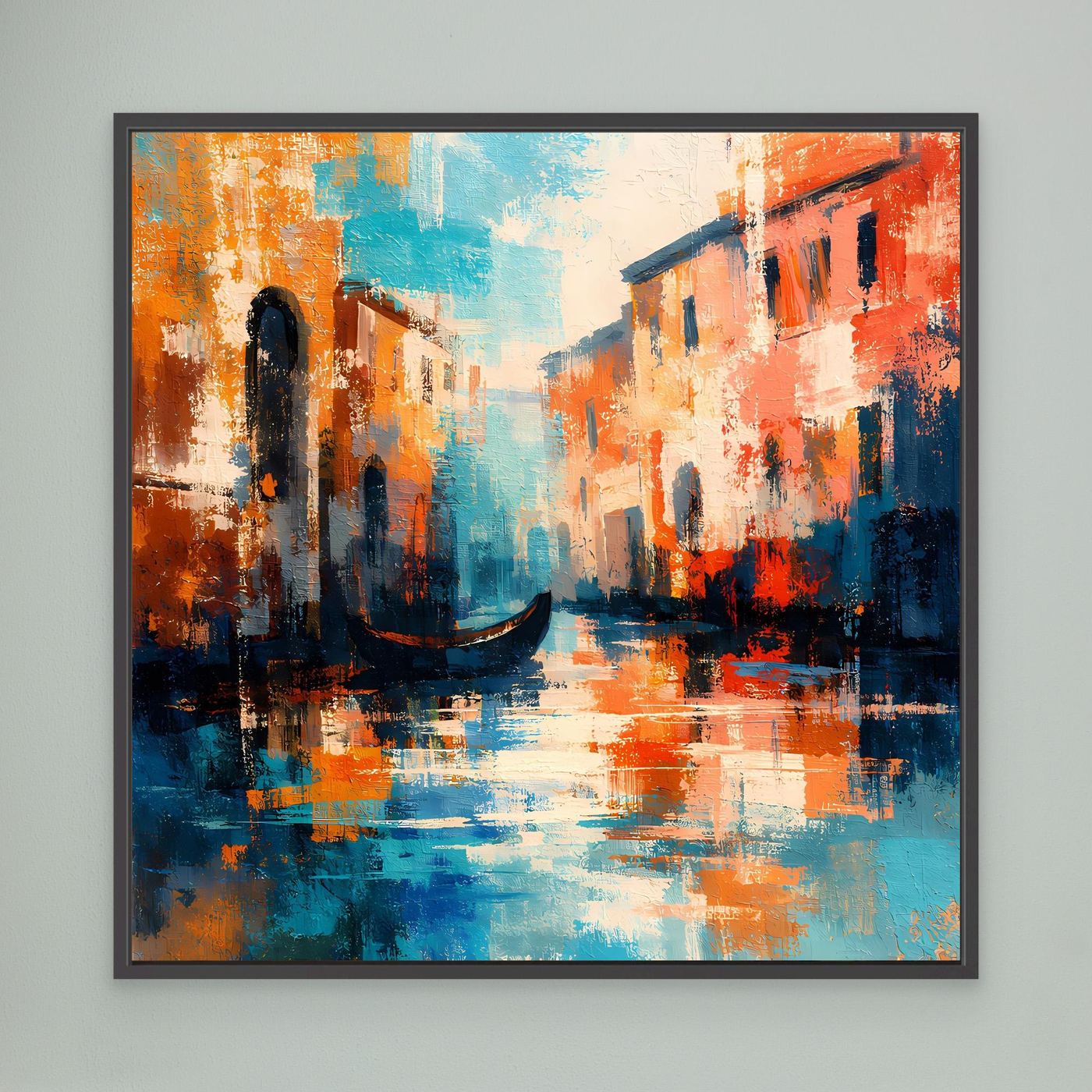 Leinwand Romantisches Venedig bei Sonnenuntergang | Abstraktes Gondel Wandbild